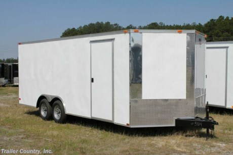 &lt;div&gt;
&lt;div&gt;NEW 8.5 X 18&#39; ENCLOSED TRAILER&lt;/div&gt;
&lt;div&gt;&amp;nbsp;&lt;/div&gt;
&lt;div&gt;Up for your consideration is a Brand New 2023 Model 8.5 x 18 Tandem Axle, Enclosed Car Hauler Cargo Trailer.&lt;/div&gt;
&lt;div&gt;&amp;nbsp;&lt;/div&gt;
&lt;div&gt;&amp;nbsp;&lt;/div&gt;
&lt;div&gt;YOU&#39;VE SEEN THE REST...NOW BUY THE BEST!&lt;/div&gt;
&lt;div&gt;&amp;nbsp;&lt;/div&gt;
&lt;div&gt;&amp;nbsp;&lt;/div&gt;
&lt;div&gt;ALL the TOP QUALITY FEATURES listed in this ad!&lt;/div&gt;
&lt;div&gt;&amp;nbsp;&lt;/div&gt;
&lt;div&gt;ELITE SERIES:&lt;/div&gt;
&lt;div&gt;&amp;nbsp;&lt;/div&gt;
&lt;div&gt;Heavy Duty 6&quot; I-Beam Main Frame&lt;/div&gt;
&lt;div&gt;Heavy Duty 1&quot; X 1 1/2&quot; Square Tubing Wall Studs &amp;amp; Roof Bows&lt;/div&gt;
&lt;div&gt;18&#39; Box Space + V-Nose&lt;/div&gt;
&lt;div&gt;16&quot; On Center WALLS&lt;/div&gt;
&lt;div&gt;16&quot; On Center FLOORS&lt;/div&gt;
&lt;div&gt;16&quot; On Center ROOF BOWS&lt;/div&gt;
&lt;div&gt;(2) 3,500lb Axles w/ All Wheel Electric Brakes &amp;amp; EZ LUBE Grease Fittings&lt;/div&gt;
&lt;div&gt;HEAVY DUTY Rear Spring Assisted Ramp Door with (2) Barlocks for Security, EZ Lube Hinge Pins, &amp;amp; 16&quot; Transitional Ramp Flap&lt;/div&gt;
&lt;div&gt;4 - 5,000lb Flush Floor Mounted D-Rings (Welded to Frame)&lt;/div&gt;
&lt;div&gt;36&quot; Side Door with Lock&lt;/div&gt;
&lt;div&gt;ATP Diamond Plate Recessed Step-Up in Side door&lt;/div&gt;
&lt;div&gt;6&#39; 6&quot; Interior Height inside Box Space&lt;/div&gt;
&lt;div&gt;Galvalume Seamed Roof w/ Thermo Ply Ceiling Liner&lt;/div&gt;
&lt;div&gt;2 5/16&quot; Coupler w/ Snapper Pin&lt;/div&gt;
&lt;div&gt;Heavy Duty Safety Chains&lt;/div&gt;
&lt;div&gt;2K Top-Wind Jack&lt;/div&gt;
&lt;div&gt;7-Way Round RV Electrical Wiring Harness w/ Battery Back-Up &amp;amp; Safety Switch&lt;/div&gt;
&lt;div&gt;24&quot; ATP Front StoneGuard w/ ATP Nose Cap&lt;/div&gt;
&lt;div&gt;Front &amp;amp; Rear Polished Corner Caps&lt;/div&gt;
&lt;div&gt;Exterior L.E.D. Lighting Package&lt;/div&gt;
&lt;div&gt;3/8&quot; Heavy Duty To Grade Plywood Walls&lt;/div&gt;
&lt;div&gt;3/4&quot; Heavy Duty Top Grade Plywood Floors&lt;/div&gt;
&lt;div&gt;Heavy Duty Smooth Fender Flares&lt;/div&gt;
&lt;div&gt;Deluxe License Plate Holder with Light&lt;/div&gt;
&lt;div&gt;Top Quality Exterior Grade Automotive Paint&lt;/div&gt;
&lt;div&gt;(1) Pair of Side Flow-Thru Vents&lt;/div&gt;
&lt;div&gt;(1) 12 Volt Interior Trailer Light w/ Wall Switch&lt;/div&gt;
&lt;div&gt;15&quot; 205-15&quot; Radial Tires&lt;/div&gt;
&lt;div&gt;Modular Wheels&lt;/div&gt;
&lt;div&gt;&amp;nbsp;&lt;/div&gt;
&lt;div&gt;&amp;nbsp;&lt;/div&gt;
&lt;div&gt;Shown in White. Other colors and trim options are available just ask &amp;amp; we will list it on eBay!&lt;/div&gt;
&lt;div&gt;&amp;nbsp;&lt;/div&gt;
&lt;div&gt;&amp;nbsp;&lt;/div&gt;
&lt;div&gt;&amp;nbsp;&lt;/div&gt;
&lt;div&gt;Manufacturers Title and Limited Warranty Included&lt;/div&gt;
&lt;div&gt;&amp;nbsp;&lt;/div&gt;
&lt;div&gt;All Trailers are D.O.T. Compliant for all 50 States, Canada, &amp;amp; Mexico.&lt;/div&gt;
&lt;div&gt;&amp;nbsp;&lt;/div&gt;
&lt;div&gt;FINANCING IS AVAILABLE W/ APPROVED CREDIT&lt;/div&gt;
&lt;div&gt;&amp;nbsp;&lt;/div&gt;
&lt;div&gt;* * Now also Offering * *&amp;nbsp;&lt;/div&gt;
&lt;div&gt;&amp;nbsp;&lt;/div&gt;
&lt;div&gt;Rent to Own Programs w/ No Credit Checks - Ask us for Details&lt;/div&gt;
&lt;div&gt;&amp;nbsp;&lt;/div&gt;
&lt;div&gt;**Product Liability Insurance**&lt;/div&gt;
&lt;div&gt;&amp;nbsp;&lt;/div&gt;
&lt;div&gt;&amp;nbsp;&lt;/div&gt;
&lt;div&gt;Trailer is also listed Locally for Sale, Please Confirm Availability&lt;/div&gt;
&lt;div&gt;&amp;nbsp;&lt;/div&gt;
&lt;div&gt;FOR MORE INFORMATION CALL:&lt;/div&gt;
&lt;div&gt;&amp;nbsp;&lt;/div&gt;
&lt;div&gt;1-888-710-2112&lt;/div&gt;
&lt;/div&gt;