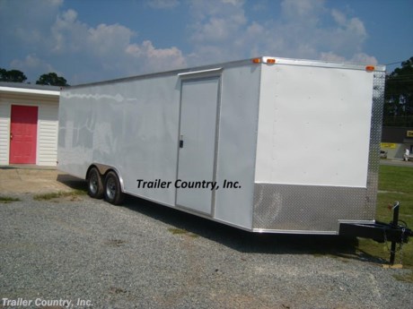 &lt;p&gt;&lt;strong&gt;NEW &quot;&lt;em&gt;&lt;span style=&quot;text-decoration: underline;&quot;&gt;ALL AMERICAN&lt;/span&gt;&lt;/em&gt;&lt;strong&gt;&lt;strong&gt;&lt;strong&gt;&quot;&amp;nbsp;SERIES 8.5&#39; X 24&#39; ENCLOSED CARGO TRAILER&lt;/strong&gt;&lt;/strong&gt;&lt;/strong&gt;&lt;/strong&gt;&lt;/p&gt;
&lt;p&gt;&lt;strong&gt;&lt;strong&gt;&lt;strong&gt;Up for your consideration is a Brand New 8.5x24 Tandem Axle, V-Nosed Enclosed Carhauler Trailer.&lt;/strong&gt;&lt;/strong&gt;&lt;/strong&gt;&lt;/p&gt;
&lt;p&gt;&lt;strong&gt;&lt;strong&gt;&lt;strong&gt;YOU&#39;VE SEEN THE REST...NOW BUY THE BEST!&lt;/strong&gt;&lt;/strong&gt;&lt;/strong&gt;&lt;/p&gt;
&lt;p&gt;&lt;strong&gt;&lt;strong&gt;&lt;strong&gt;FOR MORE INFORMATION CALL: 888-710-2112&lt;/strong&gt;&lt;/strong&gt;&lt;/strong&gt;&lt;/p&gt;
&lt;p&gt;&lt;strong&gt;&lt;strong&gt;&lt;strong&gt;&amp;nbsp;! ! !&amp;nbsp;ALL the&amp;nbsp;&lt;span style=&quot;text-decoration: underline;&quot;&gt;&lt;strong&gt;TOP QUALITY FEATURES&amp;nbsp;&lt;/strong&gt;&lt;/span&gt;&lt;/strong&gt;you want ! ! !&lt;br /&gt;&lt;br /&gt;&amp;nbsp;&amp;nbsp;&amp;nbsp; * Heavy Duty 6&quot; I-Beam Main Frame&lt;br /&gt;&amp;nbsp;&amp;nbsp;&amp;nbsp; * Heavy Duty 1&quot; x 1&quot; Square Tubing Wall Studs &amp;amp; Roof Bows&lt;br /&gt;&amp;nbsp;&amp;nbsp;&amp;nbsp; * Heavy Duty Rear Spring Assisted Ramp Door with (2) Barlocks for Security, EZ Lube Hinge Pins, &amp;amp; 16&quot; Transitional Ramp Flap&lt;br /&gt;&amp;nbsp;&amp;nbsp;&amp;nbsp; * No-Show Beaver Tail (Dove Tail)&lt;br /&gt;&amp;nbsp;&amp;nbsp;&amp;nbsp; * 4 - 5,000lb Flush Floor Mounted D-Rings&lt;br /&gt;&amp;nbsp;&amp;nbsp;&amp;nbsp; * 24&#39; Box Space + V-Nose&lt;br /&gt;&amp;nbsp;&amp;nbsp;&amp;nbsp; * 16&quot; On Center WALL &amp;amp; FLOOR &amp;amp; CEILING Cross Members&lt;br /&gt;&amp;nbsp;&amp;nbsp;&amp;nbsp; * (2) 3,500lb &amp;nbsp;4 Inch&amp;nbsp;Drop Axles w/ All Wheel Electric Brakes &amp;amp; EZ LUBE Grease Fittings&lt;br /&gt;&amp;nbsp;&amp;nbsp;&amp;nbsp; * 36&quot; Side Door with RV Flush Lock&lt;br /&gt;&amp;nbsp;&amp;nbsp;&amp;nbsp; * ATP Diamond Plate Recessed Step-Up @ Side Door&lt;br /&gt;&amp;nbsp;&amp;nbsp;&amp;nbsp; * 6&#39;6&quot; Interior Height&lt;br /&gt;&amp;nbsp;&amp;nbsp;&amp;nbsp; * Galvalume Seamed Roof with Luan Lining Strip&lt;br /&gt;&amp;nbsp;&amp;nbsp;&amp;nbsp; * 2 5/16&quot; Coupler w/ Snapper Pin&lt;br /&gt;&amp;nbsp;&amp;nbsp;&amp;nbsp; * Heavy Duty Safety Chains&lt;br /&gt;&amp;nbsp;&amp;nbsp;&amp;nbsp; * 7-Way Round RV Electrical Wiring Harness w/ Battery Back-Up &amp;amp; Safety Switch&lt;br /&gt;&amp;nbsp;&amp;nbsp;&amp;nbsp; * 3/8&quot; Heavy Duty Grade Plywood Walls&lt;br /&gt;&amp;nbsp;&amp;nbsp;&amp;nbsp; * 3/4&quot; Heavy Duty Top Grade&amp;nbsp;Plywood Floors&lt;br /&gt;&amp;nbsp;&amp;nbsp;&amp;nbsp; * Heavy Duty Smooth Fender Flares&lt;br /&gt;&amp;nbsp;&amp;nbsp;&amp;nbsp; * 2K A-Frame Top Wind Jack&lt;br /&gt;&amp;nbsp;&amp;nbsp;&amp;nbsp; *&amp;nbsp;License Plate Holder&lt;br /&gt;&amp;nbsp;&amp;nbsp;&amp;nbsp; * Top Quality Exterior Grade Paint&lt;br /&gt;&amp;nbsp;&amp;nbsp;&amp;nbsp; * (1) Non-Powered Interior Roof Vent&lt;br /&gt;&amp;nbsp;&amp;nbsp;&amp;nbsp; * (2) 12 Volt Interior Trailer Dome&amp;nbsp;Lights w/ Wall Switch&lt;br /&gt;&amp;nbsp;&amp;nbsp;&amp;nbsp; * 24&quot; Diamond Plate ATP Front Stone Guard with matching V-Nose Diamond Plate Cap&lt;br /&gt;&amp;nbsp;&amp;nbsp;&amp;nbsp; *&amp;nbsp;Screwed Metal Exterior&lt;br /&gt;&amp;nbsp;&amp;nbsp;&amp;nbsp; * 15&quot; Radial (ST20575D15) Tires &amp;amp; Silver Mod Wheels&lt;br /&gt;&amp;nbsp;&amp;nbsp;&amp;nbsp; *&amp;nbsp;L.E.D. Strip Tail Lights&lt;br /&gt;&amp;nbsp; &amp;nbsp; &amp;nbsp;&lt;/strong&gt;&lt;/strong&gt;&lt;/p&gt;
&lt;p&gt;&lt;strong&gt;&lt;strong&gt;* * Manufacturers Title and Limited Warranty Included * *&lt;br /&gt;* * PRODUCT LIABILITY INSURANCE * *&lt;br /&gt;* * FINANCING IS AVAILABLE W/ APPROVED CREDIT * *&lt;/strong&gt;&lt;/strong&gt;&lt;/p&gt;
&lt;p&gt;&lt;strong&gt;ASK US ABOUT OUR RENT TO OWN PROGRAM - NO CREDIT CHECK - LOW DOWN PAYMENT. &lt;/strong&gt;&lt;/p&gt;
&lt;p&gt;&lt;strong&gt;&lt;strong&gt;&lt;br /&gt;Trailer is offered @ factory direct pick up in Pearson, GA...We also offer Nationwide Delivery, please contact us for more information.&lt;br /&gt;CALL: 888-710-2112&lt;/strong&gt;&lt;/strong&gt;&lt;/p&gt;
