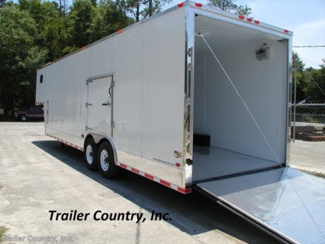 &lt;p&gt;&lt;strong&gt;NEW 8.5 X 34 ENCLOSED GOOSENECK CARGO TRAILER&lt;/strong&gt;&lt;/p&gt;
&lt;p&gt;Up for your consideration is a Brand New 8.5x26 + 8&#39; RISER Tandem Axle, Enclosed Gooseneck Cargo Trailer.&amp;nbsp;&lt;/p&gt;
&lt;p&gt;FOR MORE INFORMATION CALL: 888-710-2112&lt;/p&gt;
&lt;p&gt;NOW WITH FULL L.E.D. LIGHTING PACKAGE + ALL the other TOP QUALITY FEATURES listed in ad!&lt;/p&gt;
&lt;p&gt;&lt;span style=&quot;text-decoration: underline;&quot;&gt;&lt;strong&gt;Standard Elite Series Features:&lt;/strong&gt;&lt;/span&gt;&lt;br /&gt;&lt;br /&gt;&amp;nbsp;&amp;nbsp;&amp;nbsp; * Heavy Duty 8&quot; I-Beam Main Frame&lt;br /&gt;&amp;nbsp;&amp;nbsp;&amp;nbsp; * Heavy Duty Square Tubing Wall Studs &amp;amp; Roof Bows&lt;br /&gt;&amp;nbsp;&amp;nbsp;&amp;nbsp; * 34&#39; Gooseneck 26&#39; Box Space + 8&#39; Riser&lt;br /&gt;&amp;nbsp;&amp;nbsp;&amp;nbsp; * 16&quot; On Center Walls, Ceilings, and Roof Bows&lt;br /&gt;&amp;nbsp;&amp;nbsp;&amp;nbsp; * (2) 5,200lb &quot;Dexter&quot; TORSION Axles w/ All Wheel Electric Brakes &amp;amp; EZ LUBE Grease Fittings&lt;br /&gt;&amp;nbsp;&amp;nbsp;&amp;nbsp; * Rear Spring Assisted Ramp Door with (2) Barlocks for Security, EZ Lube Hinge Pins, &amp;amp; 16&quot; Transitional Ramp Flap&lt;br /&gt;&amp;nbsp;&amp;nbsp;&amp;nbsp; * 4&#39; No-Show Beaver Tail (Dove Tail)&lt;br /&gt;&amp;nbsp;&amp;nbsp;&amp;nbsp; * 4 - 5,000lb Flush Floor Mounted D-Rings&lt;br /&gt;&amp;nbsp;&amp;nbsp;&amp;nbsp; * 36&quot; Side Door with RV Flush Lock &amp;amp; Bar Lock&lt;br /&gt;&amp;nbsp;&amp;nbsp;&amp;nbsp; * ATP Diamond Plate Recessed Step-Up @ Side door&lt;br /&gt;&amp;nbsp;&amp;nbsp;&amp;nbsp; * 81&quot; Interior Height inside box space (35 1/2&quot; in riser)&lt;br /&gt;&amp;nbsp;&amp;nbsp;&amp;nbsp; * Complete Galvalume Seamed Roof with Thermo Ply Ceiling Liner&lt;br /&gt;&amp;nbsp;&amp;nbsp;&amp;nbsp; * 2 5/16&quot; Gooseneck Coupler w/ Snapper Pin&lt;br /&gt;&amp;nbsp;&amp;nbsp;&amp;nbsp; * Heavy Duty Safety Chains Electric Landing Gear&lt;br /&gt;&amp;nbsp; &amp;nbsp; * 7-Way Round RV Electrical Wiring Harness w/ Battery Back-Up &amp;amp; Safety Switch&lt;br /&gt;&amp;nbsp;&amp;nbsp;&amp;nbsp; * Built In Cabinets &amp;amp; Steps Combo at Riser&lt;br /&gt;&amp;nbsp;&amp;nbsp;&amp;nbsp; * ATP Bottom Trim on Sides &amp;amp; Rear&lt;br /&gt;&amp;nbsp;&amp;nbsp;&amp;nbsp; * ATP Front under riser with Keyed Lock Access Door w/ Easy Access Junction Box&lt;br /&gt;&amp;nbsp;&amp;nbsp;&amp;nbsp; * L.E.D. Lighting (Exterior Lights)&lt;br /&gt;&amp;nbsp;&amp;nbsp;&amp;nbsp; * DOT Reflective Tape&lt;br /&gt;&amp;nbsp;&amp;nbsp;&amp;nbsp; * 3/8&quot; Heavy Duty Grade Plywood Walls&lt;br /&gt;&amp;nbsp;&amp;nbsp;&amp;nbsp; * 3/4&quot; Heavy Duty Grade&amp;nbsp;Plywood Floors&amp;nbsp;&lt;br /&gt;&amp;nbsp;&amp;nbsp;&amp;nbsp; * Heavy Duty Smooth Fender Flares&lt;br /&gt;&amp;nbsp;&amp;nbsp;&amp;nbsp; * Deluxe License Plate Holder&lt;br /&gt;&amp;nbsp;&amp;nbsp;&amp;nbsp; * Top Quality Exterior Grade Paint&lt;br /&gt;&amp;nbsp;&amp;nbsp;&amp;nbsp; * (2) Non-Powered Interior Roof Vent&lt;br /&gt;&amp;nbsp;&amp;nbsp;&amp;nbsp; * (2) 12 Volt Interior Trailer Light w/ Wall Switch&lt;br /&gt;&amp;nbsp;&amp;nbsp;&amp;nbsp; * Smooth Polished Aluminum Front &amp;amp; Rear Corners&lt;br /&gt;&lt;br /&gt;&lt;/p&gt;
&lt;p&gt;&lt;span style=&quot;text-decoration: underline;&quot;&gt;&lt;strong&gt;Up-Graded Features:&lt;/strong&gt;&lt;/span&gt;&lt;/p&gt;
&lt;p&gt;* 2=12&quot;x18&quot; Windows in Riser&lt;br /&gt;* 3/4&quot; Pressure Treated Plywood Floor&lt;br /&gt;* 2=7,000Lbs (14,000Lbs GVWR) &quot;Dexter&quot; Torsion All Wheel Electric Brake E-Z Lube Axles&lt;br /&gt;* 12 Inches Extra Interior Height (Total Interior Height 7 Foot 6 Inches)&lt;br /&gt;* 24 Foot Black &amp;amp; White Checkered Awning&lt;br /&gt;* A/C Package Package: 1=13,500 BTU A/C Unit w/ Heat Strip, A/C Pre-Wire &amp;amp; Brace, Insulated Walls &amp;amp; Ceiling Liner&lt;br /&gt;* Electrical Package: 2=110Volt Interior Recepts, 1=Wall Switch, 2=4&#39; Flourescent Lights, &amp;amp; 30 Amp Panel Box w/ 25&#39; Life Line&lt;br /&gt;* 2=500Watt Exterior Quartz Lights&lt;br /&gt;* 5th Wheel Set-Up ilo 2 5/16&quot; Gooseneck&lt;br /&gt;* Steel Winch Plate&lt;br /&gt;* Recessed Spare Tire Compartment in Floor&lt;br /&gt;* ATP-Diamond Plate Flooring, Ramp Door, &amp;amp; 16&quot; Transitional Flap&lt;br /&gt;* White Vinyl Walls &amp;amp; Ceiling Liner&lt;br /&gt;* 48 Inch Side Door ilo Standard 36 Inch&lt;br /&gt;* 54 Inch Driver Side Escape Door&lt;/p&gt;
&lt;p&gt;&amp;nbsp;&lt;/p&gt;
&lt;p&gt;* * N.A.T.M. Inspected and Certified * *&lt;br /&gt;* * Manufacturers Title and 5 Year Limited Warranty Included * *&lt;br /&gt;* * PRODUCT LIABILITY INSURANCE * *&lt;br /&gt;* * FINANCING IS AVAILABLE W/ APPROVED CREDIT* *&amp;nbsp;&lt;/p&gt;
&lt;p&gt;ASK US ABOUT OUR RENT TO OWN PROGRAM - NO CREDIT CHECK - LOW DOWN PAYMENT&lt;/p&gt;
&lt;p&gt;&lt;br /&gt;Trailer is offered @ factory direct pick up in Willacoochee, GA...We also offer Nationwide Delivery, please contact us for more information.&lt;br /&gt;CALL: 888-710-2112&lt;/p&gt;