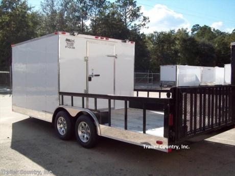&lt;p&gt;&lt;strong&gt;BRAND NEW 8.5 x 20 CUSTOM ENCLOSED CARGO + UTILITY TRAILER&lt;/strong&gt;&lt;/p&gt;
&lt;p&gt;Up for your consideration is a Brand New 8.5 x 20 Tandem Axle, HYBRID Enclosed/Utility Trailer.&lt;/p&gt;
&lt;p&gt;YOU&#39;VE SEEN THE REST...NOW BUY THE BEST!&lt;/p&gt;
&lt;p&gt;&lt;strong&gt;&lt;span style=&quot;text-decoration: underline;&quot;&gt;ENCLOSED TRAILER DETAILS&lt;/span&gt;&lt;/strong&gt;:&lt;br /&gt;&lt;br /&gt;&amp;nbsp;&amp;nbsp;&amp;nbsp; * Heavy Duty 6&quot; I-Beam Main Frame W/ 2&quot; X 6&quot; Tube&lt;br /&gt;&amp;nbsp;&amp;nbsp;&amp;nbsp; * Heavy Duty 54&quot; Triple Tube Tongue&lt;br /&gt;&amp;nbsp;&amp;nbsp;&amp;nbsp; * Heavy Duty Square Tubing Wall Studs &amp;amp; Roof Bows (**1&quot; X&#39;1/2&quot; SQUARE TUBE**)&lt;br /&gt;&amp;nbsp;&amp;nbsp;&amp;nbsp; * Heavy Duty Rear Spring Assisted Ramp Door with (2) Barlocks for Security, EZ Lube Hinge Pins, &amp;amp; 16&quot; Transitional Ramp Flap&lt;br /&gt;&amp;nbsp;&amp;nbsp;&amp;nbsp; * 4 - 5,000lb Flush Floor Mounted D-Rings (**WELDED TO THE FRAME**)&lt;br /&gt;&amp;nbsp;&amp;nbsp;&amp;nbsp; * 20&#39; Total Box Space + V-Nose (TOTAL 22&#39;+ From tip to rear Interior Space -10&#39; Box+ V-Nose Enlcosed and 10&#39; Open Deck).&lt;br /&gt;&amp;nbsp;&amp;nbsp;&amp;nbsp; * 16&quot; On Center Walls, Floors, and Roof Bows&lt;br /&gt;&amp;nbsp;&amp;nbsp;&amp;nbsp; * (2) 3,500lb 4&quot; &quot;Dexter&quot; Drop Axles w/ All Wheel Electric Brakes &amp;amp; EZ LUBE Grease Fittings&lt;br /&gt;&amp;nbsp;&amp;nbsp;&amp;nbsp; * 36&quot; Side Door with RV Flush Lock &amp;amp; VERY SECURE Bar Lock&lt;br /&gt;&amp;nbsp;&amp;nbsp;&amp;nbsp; * ATP Diamond Plate Recessed Step-Up&lt;br /&gt;&amp;nbsp;&amp;nbsp;&amp;nbsp; * 6&#39;6&quot; Interior Height&lt;br /&gt;&amp;nbsp;&amp;nbsp;&amp;nbsp; * Galvalume Seamed Roof with Thermo Ply Ceiling Liner&lt;br /&gt;&amp;nbsp;&amp;nbsp;&amp;nbsp; * 2 5/16&quot; Coupler w/ Snapper Pin&lt;br /&gt;&amp;nbsp;&amp;nbsp;&amp;nbsp; * Heavy Duty Safety Chains&lt;br /&gt;&amp;nbsp;&amp;nbsp;&amp;nbsp; * 7-Way Round RV Electrical Wiring Harness w/ Battery Back-Up &amp;amp; Safety Switch&lt;br /&gt;&amp;nbsp;&amp;nbsp;&amp;nbsp; * 3/8&quot; Heavy Duty Grade Plywood Walls&lt;br /&gt;&amp;nbsp;&amp;nbsp;&amp;nbsp; * 3/4&quot;&amp;nbsp;Heavy Duty TOP Grade Plywood Floors&lt;br /&gt;&amp;nbsp;&amp;nbsp;&amp;nbsp; * Heavy Duty Smooth Fender Flares&lt;br /&gt;&amp;nbsp;&amp;nbsp;&amp;nbsp; * 2K&amp;nbsp;A-Frame Top Wind Jack&lt;br /&gt;&amp;nbsp;&amp;nbsp;&amp;nbsp; * Deluxe License Plate Holder&lt;br /&gt;&amp;nbsp;&amp;nbsp;&amp;nbsp; * Top Quality Exterior Grade Paint&lt;br /&gt;&amp;nbsp;&amp;nbsp;&amp;nbsp; * (1) Non-Powered Interior Roof Vent&lt;br /&gt;&amp;nbsp;&amp;nbsp;&amp;nbsp; * (1) 12 Volt Interior Trailer Light w/ Wall Switch&lt;br /&gt;&amp;nbsp;&amp;nbsp;&amp;nbsp; * 24&quot; Diamond Plate ATP Front Stone Guard with matching V-Nose Diamond Plate Cap&lt;br /&gt;&amp;nbsp;&amp;nbsp;&amp;nbsp; * Smooth Polished Aluminum Front AND Rear Corners&lt;br /&gt;&amp;nbsp;&amp;nbsp;&amp;nbsp; * 15&quot; Radial (ST20575R15) Tires &amp;amp; Wheels&lt;br /&gt;&amp;nbsp; &amp;nbsp; * Exterior L.E.D. Lighting Package&lt;br /&gt;&lt;br /&gt;&lt;strong&gt;&lt;span style=&quot;text-decoration: underline;&quot;&gt;UTILITY TRAILER DETAILS&lt;/span&gt;&lt;/strong&gt;:&lt;br /&gt;&lt;br /&gt;&amp;nbsp;&amp;nbsp;&amp;nbsp; * 10&#39; Open Deck&lt;br /&gt;&amp;nbsp;&amp;nbsp;&amp;nbsp; * 2x6 Pressure Treated Plank&lt;br /&gt;&amp;nbsp;&amp;nbsp;&amp;nbsp; * 4&#39; Mesh SPRING ASSISTED BIFOLD Ramp Gate&lt;br /&gt;&amp;nbsp;&amp;nbsp;&amp;nbsp; * 16&quot; Side Rails&lt;/p&gt;
&lt;p&gt;&lt;span style=&quot;text-decoration: underline;&quot;&gt;&lt;strong&gt;UP-GRADED FEATURES:&lt;/strong&gt;&lt;/span&gt;&lt;/p&gt;
&lt;p&gt;*&amp;nbsp;12 Inch Polished&amp;nbsp;Metal Sides&amp;nbsp;&lt;br /&gt;* 24&quot; Walk Through Door to Open Deck&lt;br /&gt;* 2=Exterior 12Volt Loading Lights&lt;br /&gt;* 7-Star Aluminum Mag Wheels w/ Chrome Center Caps &amp;amp; Lug Nuts&lt;br /&gt;* 3,500 Power Up/Down Jack with Light ilo Standard Manual Jack&lt;br /&gt;* 8.5 Wide Base V-Nose Cabinet (Any Color)&lt;br /&gt;* RTP-Rubber Tread Plate Flooring in 10 Foot Enclosed Part&lt;/p&gt;
&lt;p&gt;&amp;nbsp;&lt;/p&gt;
&lt;p&gt;* * N.A.T.M. Inspected and Certified * *&lt;br /&gt;* * Manufacturers Title and 5 Year Limited Warranty Included * *&lt;br /&gt;* * PRODUCT LIABILITY INSURANCE * *&lt;br /&gt;* * FINANCING IS AVAILABLE W/ APPROVED CREDIT * *&lt;/p&gt;
&lt;p&gt;&lt;br /&gt;Trailer is offered @ factory direct pick up in Willacoochee, GA...We also offer Nationwide Delivery, please contact us for more information.&lt;br /&gt;CALL: 888-710-2112&lt;/p&gt;