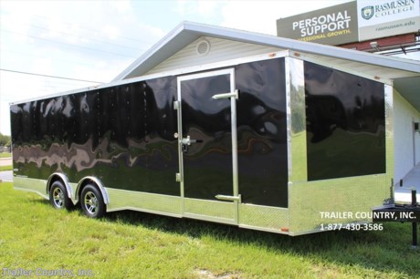 &lt;div&gt;NEW 8.5 X 24 CUSTOM ENCLOSED TRAILER&lt;/div&gt;
&lt;div&gt;&amp;nbsp;&lt;/div&gt;
&lt;div&gt;Up for your consideration is a Limited Edition &quot;Legacy Series&quot; 8.5x24 Tandem Axle, Custom Enclosed Cargo Trailer.&lt;/div&gt;
&lt;div&gt;&amp;nbsp;&lt;/div&gt;
&lt;div&gt;NOW WITH L.E.D. STRIP LIGHTING PACKAGE + ALL the other TOP QUALITY FEATURES listed in ad!&lt;/div&gt;
&lt;div&gt;&amp;nbsp;&lt;/div&gt;
&lt;div&gt;Standard Elite Series Features:&lt;/div&gt;
&lt;div&gt;&amp;nbsp;&lt;/div&gt;
&lt;div&gt;- Heavy Duty 6&quot; I Beam Main Frame with 2 X 6 Square Tube&lt;/div&gt;
&lt;div&gt;- Heavy Duty 1&quot; x 1 1/2&quot; Square Tubular Wall Studs &amp;amp; Roof Bows&lt;/div&gt;
&lt;div&gt;- 24&#39; Box Space + V-Nose&amp;nbsp;&lt;/div&gt;
&lt;div&gt;- 16&quot; On Center Walls&lt;/div&gt;
&lt;div&gt;- 16&quot; On Center Floors&lt;/div&gt;
&lt;div&gt;- 16&quot; On Center Roof Bows&lt;/div&gt;
&lt;div&gt;- Complete Braking System (Electric Brakes on both axles, Battery Back-Up, &amp;amp; Safety Switch)&lt;/div&gt;
&lt;div&gt;- (2) 5,200lb &quot;Dexter&quot; TORSION Axles w/ EZ LUBE Grease Fittings (Self Adjusting Brakes Axles)&lt;/div&gt;
&lt;div&gt;- 36&quot; Side Door with Bar Lock on Driver Side&amp;nbsp;&lt;/div&gt;
&lt;div&gt;- 6&#39;6&quot; Interior Height&lt;/div&gt;
&lt;div&gt;- Galvalume Seamed Roof with Thermo Ply Ceiling Liner&lt;/div&gt;
&lt;div&gt;- 2 5/16&quot; Coupler w/ Snapper Pin&lt;/div&gt;
&lt;div&gt;- Heavy Duty Safety Chains&lt;/div&gt;
&lt;div&gt;- 7-Way Round RV Style Wiring Harness Plug&lt;/div&gt;
&lt;div&gt;- 3/8&quot; Heavy Duty Top Grade Plywood Walls&lt;/div&gt;
&lt;div&gt;- 3/4&quot; Heavy Duty Top Grade Plywood Floors&amp;nbsp;&lt;/div&gt;
&lt;div&gt;- Smooth Teardrop Style Fender Flares&lt;/div&gt;
&lt;div&gt;- 2K A-Frame Top Wind Jack&lt;/div&gt;
&lt;div&gt;- Top Quality Exterior Grade Paint&lt;/div&gt;
&lt;div&gt;- (2) Non-Powered Interior Roof Vents&lt;/div&gt;
&lt;div&gt;- (2) 12-Volt Interior Trailer Dome Lights w/ Wall Switch&lt;/div&gt;
&lt;div&gt;- 24&quot; Diamond Plate ATP Front Stone Guard with Matching V-Nose Cap&lt;/div&gt;
&lt;div&gt;- 15&quot; Radial (ST20575R15) Tires &amp;amp; Wheels&lt;/div&gt;
&lt;div&gt;- Complete Exterior L.E.D. Lighting Package&lt;/div&gt;
&lt;div&gt;&amp;nbsp;&lt;/div&gt;
&lt;div&gt;&amp;nbsp;&lt;/div&gt;
&lt;div&gt;&quot;Legacy Series&quot; Package:&lt;/div&gt;
&lt;div&gt;&amp;nbsp;&lt;/div&gt;
&lt;div&gt;- 12&quot; ATP-Diamond Plate Metal Trim on Sides and Rear&lt;/div&gt;
&lt;div&gt;- Split ATP Fender Flares w/Wings&lt;/div&gt;
&lt;div&gt;- Split Fender Boxes on Interior&lt;/div&gt;
&lt;div&gt;- 5200 Lb Dexter Torsion Axles&lt;/div&gt;
&lt;div&gt;- 0.030 Black Metal Exterior&lt;/div&gt;
&lt;div&gt;- Slant Front V-Nose&lt;/div&gt;
&lt;div&gt;- Upgraded Exterior L.E.D. Lighting Package W/ Chrome Light Casings&lt;/div&gt;
&lt;div&gt;- Clear L.E.D. Double Rear Strip Tail/Turn/Stop Lights&lt;/div&gt;
&lt;div&gt;- 2-Interor L.E.D. Dome Lights&lt;/div&gt;
&lt;div&gt;- Extra Roof Vent&lt;/div&gt;
&lt;div&gt;- 2-Extra D-Rings&lt;/div&gt;
&lt;div&gt;- Extra Clearance Lights&lt;/div&gt;
&lt;div&gt;- Black Split Spoke Aluminum Mag Wheels w/ Chrome Center Caps &amp;amp; Lug Nuts&lt;/div&gt;
&lt;div&gt;- ATP-Diamond Plate 16&quot; Rear Ramp Transitional Flap&lt;/div&gt;
&lt;div&gt;- Radial Tires&lt;/div&gt;
&lt;div&gt;&amp;nbsp;&lt;/div&gt;
&lt;p&gt;&amp;nbsp;&lt;/p&gt;
&lt;p&gt;* * N.A.T.M. Inspected and Certified * *&lt;br /&gt;* * Manufacturers Title and 5 Year Limited Warranty Included * *&lt;br /&gt;* * PRODUCT LIABILITY INSURANCE * *&lt;br /&gt;* * FINANCING IS AVAILABLE W/ APPROVED CREDIT * *&lt;/p&gt;
&lt;p&gt;ASK US ABOUT OUR RENT TO OWN PROGRAM - NO CREDIT CHECK - LOW DOWN PAYMENT&lt;/p&gt;
&lt;p&gt;&lt;br /&gt;Trailer is offered @ factory direct pick up in Willacoochee, GA...We also offer Nationwide Delivery, please contact us for more information.&lt;br /&gt;CALL: 888-710-2112&lt;/p&gt;