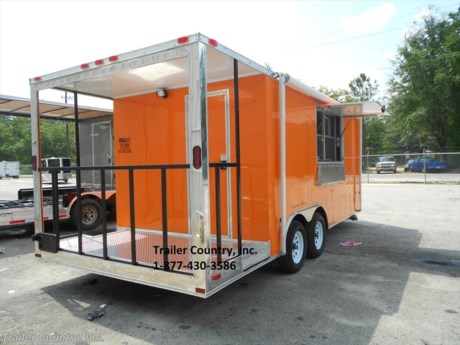 &lt;div&gt;NEW 8.5 X 20 ENCLOSED CONCESSION TRAILER&lt;/div&gt;
&lt;div&gt;&amp;nbsp;&lt;/div&gt;
&lt;div&gt;Up for your consideration is a Brand New Model 8.5x20 Tandem Axle, Enclosed Concession/Food Vending Cargo Trailer.&amp;nbsp;&lt;/div&gt;
&lt;div&gt;&amp;nbsp;&lt;/div&gt;
&lt;div&gt;ALL the TOP QUALITY FEATURES listed in this ad!&lt;/div&gt;
&lt;div&gt;&amp;nbsp;&lt;/div&gt;
&lt;div&gt;Standard Elite Series Features:&amp;nbsp;&lt;/div&gt;
&lt;div&gt;&amp;nbsp;&lt;/div&gt;
&lt;div&gt;- Heavy Duty 6&quot; I Beam Main Frame with 2 X 6 Square Tube&lt;/div&gt;
&lt;div&gt;- Heavy Duty 1&quot; x 1 1/2&quot; Square Tubular Wall Studs &amp;amp; Roof Bows&lt;/div&gt;
&lt;div&gt;- 16&#39; Box Space + V-Nose&lt;/div&gt;
&lt;div&gt;- 16&quot; On Center Walls&lt;/div&gt;
&lt;div&gt;- 16&quot; On Center Floors&lt;/div&gt;
&lt;div&gt;- 16&quot; On Center Roof Bows&lt;/div&gt;
&lt;div&gt;- Complete Braking System (Electric Brakes on both axles, Battery Back-Up, &amp;amp; Safety Switch)&lt;/div&gt;
&lt;div&gt;- (2) 3,500lb 4&quot; &quot;Dexter&quot; Drop Axles w/ EZ LUBE Grease Fittings (Self Adjusting Brakes Axles)&lt;/div&gt;
&lt;div&gt;- 32&quot; Side Door with Lock&amp;nbsp;&lt;/div&gt;
&lt;div&gt;- 6&#39;6&quot; Interior Height&lt;/div&gt;
&lt;div&gt;- Galvalume Seamed Roof w/ Thermo Ply Ceiling&lt;/div&gt;
&lt;div&gt;- 2 5/16&quot; Coupler w/ Snapper Pin&lt;/div&gt;
&lt;div&gt;- Heavy Duty Safety Chains&lt;/div&gt;
&lt;div&gt;- 7-Way Round RV Style Wiring Harness Plug&lt;/div&gt;
&lt;div&gt;- 3/8&quot; Heavy Duty Top Grade Plywood Walls&lt;/div&gt;
&lt;div&gt;- 3/4&quot; Heavy Duty Top Grade Plywood Floors&lt;/div&gt;
&lt;div&gt;- Smooth Teardrop Style Fender Flares&lt;/div&gt;
&lt;div&gt;- 2K A-Frame Top Wind Jack&lt;/div&gt;
&lt;div&gt;- Top Quality Exterior Grade Paint&lt;/div&gt;
&lt;div&gt;- (1) Non-Powered Interior Roof Vent&lt;/div&gt;
&lt;div&gt;- (1) 12 Volt Interior Trailer Dome Light w/ Wall Switch&lt;/div&gt;
&lt;div&gt;- 24&quot; Diamond Plate ATP Front Stone Guard&amp;nbsp;&lt;/div&gt;
&lt;div&gt;- 15&quot; Radial (ST20575R15) Tires &amp;amp; Wheels&lt;/div&gt;
&lt;div&gt;- Exterior L.E.D. Lighting Package&lt;/div&gt;
&lt;div&gt;&amp;nbsp;&lt;/div&gt;
&lt;div&gt;Concession Package:&lt;/div&gt;
&lt;div&gt;&amp;nbsp;&lt;/div&gt;
&lt;div&gt;- 1 - 3 x 5 Concession/Vending Window w/ Glass and Screens (on Passenger Side Center)&lt;/div&gt;
&lt;div&gt;- 12&quot; x 6&#39; Prep Table&lt;/div&gt;
&lt;div&gt;- Serving Counter 12&quot; x 5&#39; Under Concession Window&lt;/div&gt;
&lt;div&gt;- Base Cabinet w/6 Drawers and 1 Door&lt;/div&gt;
&lt;div&gt;- A/C Unit, Prewire &amp;amp; Brace (13,500 BTU Unit w/ Heat Strip)&lt;/div&gt;
&lt;div&gt;- Sink Package ~ 3 Stainless Steel Sinks W/ Hardware, Cabinet, Handwash, 20 Gallon Fresh Water Tank, 30 Gallon Waste Water Tank, &amp;amp; 6 Gallon Hot Water Heater&lt;/div&gt;
&lt;div&gt;- Electrical Package ~ (100 Amp Panel Box w/25&#39; Life Line, 4-110 Volt Interior Recepts, 2-4&#39; 12 Volt L.E.D. Strip Lights w/ Battery&lt;/div&gt;
&lt;div&gt;- Black and White Checkered Flooring on Trailer Interior&lt;/div&gt;
&lt;div&gt;- White Metal Walls and Ceiling Liner on Trailer Interior&lt;/div&gt;
&lt;div&gt;- Insulated Walls&lt;/div&gt;
&lt;div&gt;- 14&#39; Black and White Checkered Awning&lt;/div&gt;
&lt;div&gt;- 4&#39; Covered Porch Option with step-up, 36&quot; Side Rails&lt;/div&gt;
&lt;div&gt;- ATP Diamond Plate Flooring on Porch Area&lt;/div&gt;
&lt;div&gt;- 24&quot; Walk Through Door to Trailer Porch on Solid Rear Wall&lt;/div&gt;
&lt;div&gt;- 1- 4-Way Quartz Light on Porch&lt;/div&gt;
&lt;div&gt;- Stabilizer Jacks (Pair)&lt;/div&gt;
&lt;p&gt;&amp;nbsp;&lt;/p&gt;
&lt;p&gt;* * N.A.T.M. Inspected and Certified * *&lt;br /&gt;* * Manufacturers Title and 5 Year Limited Warranty Included * *&lt;br /&gt;* * PRODUCT LIABILITY INSURANCE * *&lt;br /&gt;* * FINANCING IS AVAILABLE W/ APPROVED CREDIT * *&lt;/p&gt;
&lt;p&gt;&lt;br /&gt;Trailer is offered @ factory direct pick up in Willacoochee, GA...We also offer Nationwide Delivery, please contact us for more information.&lt;br /&gt;CALL: 888-710-2112&lt;/p&gt;