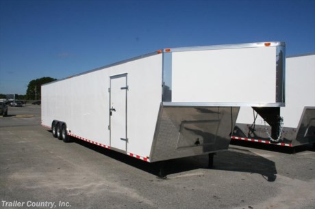 &lt;p&gt;&lt;strong&gt;&lt;span style=&quot;text-decoration: underline;&quot;&gt;NEW 8.5 X&amp;nbsp;48 ENCLOSED GOOSENECK CARGO TRAILER&lt;/span&gt;&lt;/strong&gt;&lt;/p&gt;
&lt;p&gt;Up for your consideration is a Brand New&amp;nbsp;Elite Series 8.5x40&#39; + 8&#39; RISER Triple Axle, Enclosed Gooseneck Cargo Trailer.&lt;/p&gt;
&lt;p&gt;FOR MORE INFORMATION CALL: 888-710-2112&lt;/p&gt;
&lt;p&gt;&lt;strong&gt;NOW WITH FULL L.E.D. LIGHTING PACKAGE, PRESSURE TREATED PLYWOOD FLOORS, + ALL the other TOP QUALITY FEATURES listed in ad!&lt;/strong&gt;&lt;/p&gt;
&lt;p&gt;&amp;nbsp;&amp;nbsp;&amp;nbsp; * Heavy Duty 10&quot; I-Beam Main Frame&lt;br /&gt;&amp;nbsp;&amp;nbsp;&amp;nbsp; * Heavy Duty Square Tubing Wall Studs &amp;amp; Roof Bows&lt;br /&gt;&amp;nbsp;&amp;nbsp;&amp;nbsp; * 48&#39; Gooseneck 40&#39; Box Space + 8&#39; V-Nose Riser&lt;br /&gt;&amp;nbsp;&amp;nbsp;&amp;nbsp; * 16&quot; On Center Walls, Ceilings, and Roof Bows&lt;br /&gt;&amp;nbsp;&amp;nbsp;&amp;nbsp; * (3) 7,000lb &quot;Dexter&quot; Leaf Spring Axles w/ All Wheel Electric Brakes &amp;amp; EZ LUBE Grease Fittings&lt;br /&gt;&amp;nbsp;&amp;nbsp;&amp;nbsp; * Rear Spring Assisted Ramp Door with (2) Barlocks for Security, EZ Lube Hinge Pins, &amp;amp; 16&quot; Transitional Ramp Flap&lt;br /&gt;&amp;nbsp;&amp;nbsp;&amp;nbsp; * 4&#39; No-Show Beaver Tail (Dove Tail)&lt;br /&gt;&amp;nbsp;&amp;nbsp;&amp;nbsp; * 6 - 5,000lb Flush Floor Mounted D-Rings&lt;br /&gt;&amp;nbsp;&amp;nbsp;&amp;nbsp; * 36&quot; Side Door with Bar Lock&lt;br /&gt;&amp;nbsp;&amp;nbsp;&amp;nbsp; * ATP Diamond Plate Recessed Step-Up @ Side door&lt;br /&gt;&amp;nbsp;&amp;nbsp;&amp;nbsp; * 6&#39;6&quot; Interior Height inside box space (35 1/2&quot; in riser)&lt;br /&gt;&amp;nbsp;&amp;nbsp;&amp;nbsp; * Complete Galvalume Seamed Roof with Thermo Ply Ceiling Liner&lt;br /&gt;&amp;nbsp;&amp;nbsp;&amp;nbsp; * 2 5/16&quot; Gooseneck Coupler w/ Snapper Pin&lt;br /&gt;&amp;nbsp;&amp;nbsp;&amp;nbsp; * Heavy Duty Safety Chains&lt;br /&gt;&amp;nbsp;&amp;nbsp;&amp;nbsp; * 2-Speed Manual Landing Gears&lt;br /&gt;&amp;nbsp;&amp;nbsp;&amp;nbsp; * 7-Way Round RV Electrical Wiring Harness w/ Battery Back-Up &amp;amp; Safety Switch&lt;br /&gt;&amp;nbsp;&amp;nbsp;&amp;nbsp; * Keyed Locking Access Door w/ Easy Access Junction Box&lt;br /&gt;&amp;nbsp;&amp;nbsp;&amp;nbsp; * L.E.D. Lighting Package (Exterior Lights)&lt;br /&gt;&amp;nbsp;&amp;nbsp;&amp;nbsp; * D.O.T Reflective Tape&lt;br /&gt;&amp;nbsp;&amp;nbsp;&amp;nbsp; * 3/8&quot; Heavy Duty Grade Plywood Walls&lt;br /&gt;&amp;nbsp;&amp;nbsp;&amp;nbsp; * 3/4&quot; Heavy Duty Grade &lt;span style=&quot;text-decoration: underline;&quot;&gt;Pressure Treated&lt;/span&gt; Plywood Floors&lt;br /&gt;&amp;nbsp;&amp;nbsp;&amp;nbsp; * Heavy Duty Smooth Fender Flares&lt;br /&gt;&amp;nbsp;&amp;nbsp;&amp;nbsp; * Deluxe License Plate Holder&lt;br /&gt;&amp;nbsp;&amp;nbsp;&amp;nbsp; * Top Quality Exterior Grade Paint&lt;br /&gt;&amp;nbsp;&amp;nbsp;&amp;nbsp; * (2) Non-Powered Interior Roof Vents&lt;br /&gt;&amp;nbsp;&amp;nbsp;&amp;nbsp; * (2) 12 Volt Interior Trailer Lights w/ Wall Switch&lt;br /&gt;&amp;nbsp;&amp;nbsp;&amp;nbsp; * 16&quot; Radial (ST23580R16) Tires &amp;amp; Wheels&lt;br /&gt;&amp;nbsp; &amp;nbsp; &amp;nbsp;&lt;/p&gt;
&lt;p&gt;* * Manufacturers Title and 5 Year Limited Warranty Included * *&lt;br /&gt;* * PRODUCT LIABILITY INSURANCE * *&lt;br /&gt;* * FINANCING IS AVAILABLE W/ APPROVED CREDIT * *&lt;/p&gt;
&lt;p&gt;ASK US ABOUT OUR RENT TO OWN PROGRAM - NO CREDIT CHECK - LOW DOWN PAYMENT&lt;/p&gt;
&lt;p&gt;&lt;br /&gt;Trailer is offered @ factory direct pick up in Willacoochee, GA...We also offer Nationwide Delivery, please contact us for more information.&lt;br /&gt;CALL: 888-710-2112&lt;/p&gt;