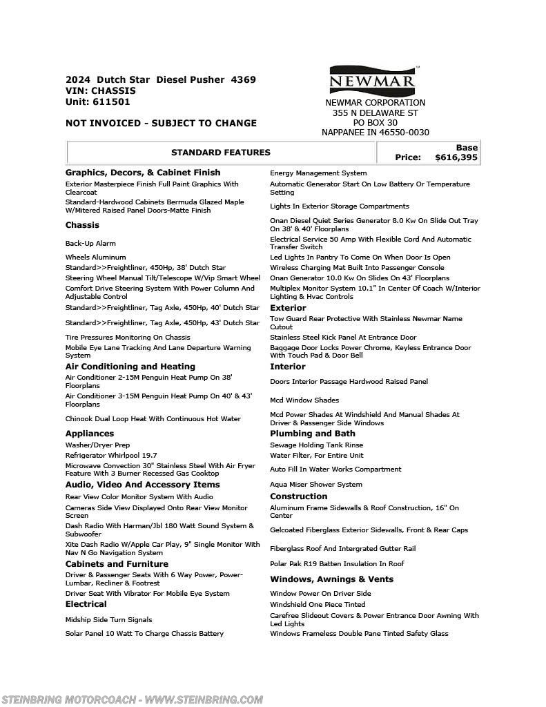 2024 Newmar Dutch Star 4369 RV for Sale in Garfield, MN 56332 24011 Classifieds