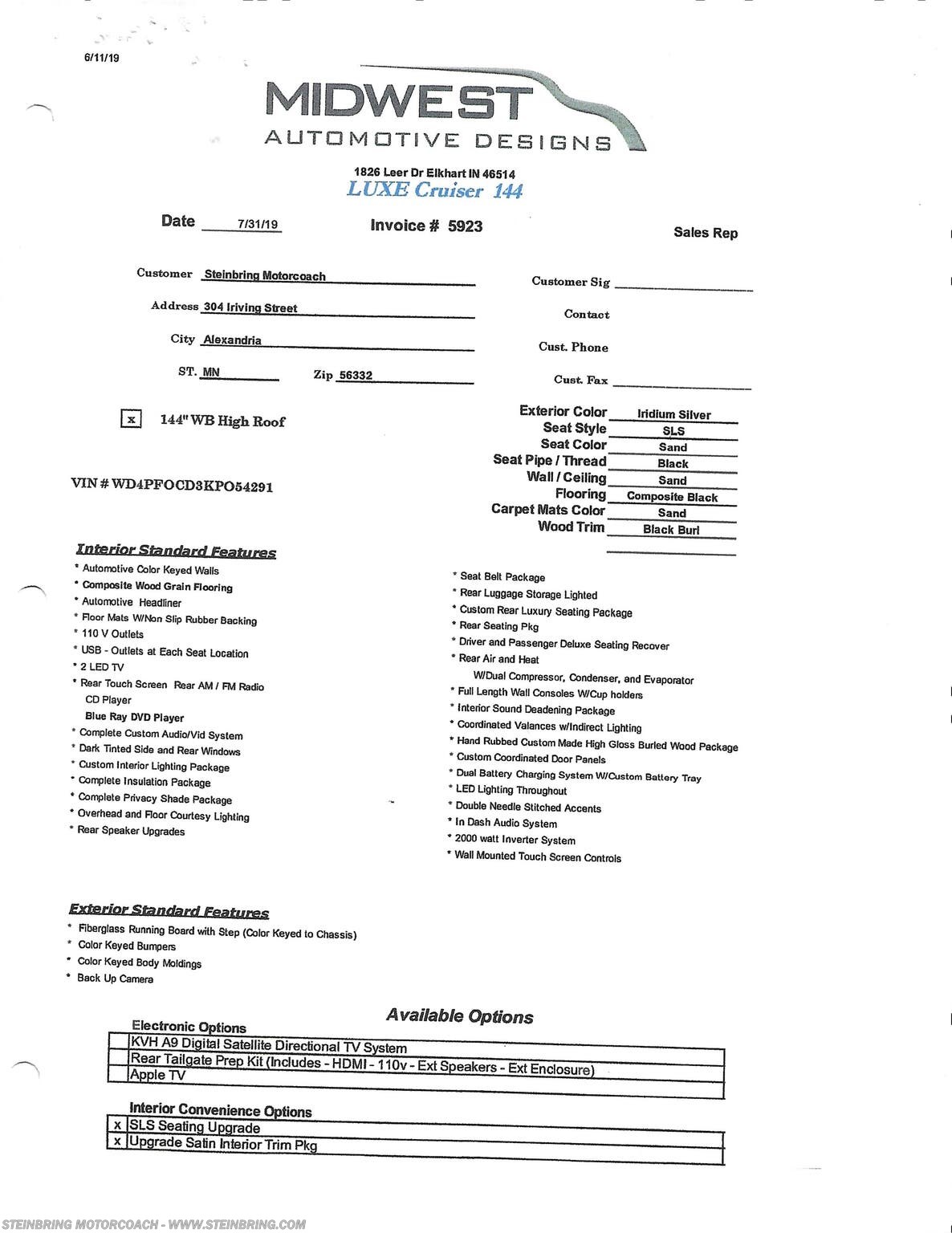 2020 Midwest Luxe Cruiser 144 SOLD