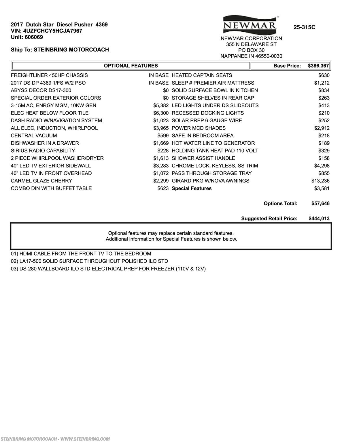 2017 Newmar Dutch Star 4369 SOLD - Used Class A for sale by Steinbring Motorcoach in Garfield, Minnesota