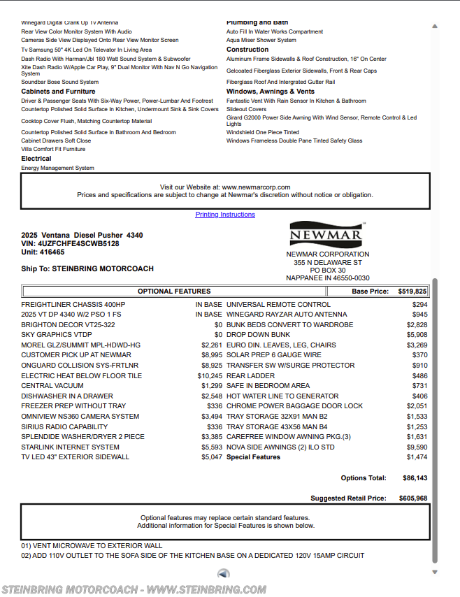 Used 2025 Newmar Ventana 4340 (Freightliner) available in Garfield, Minnesota