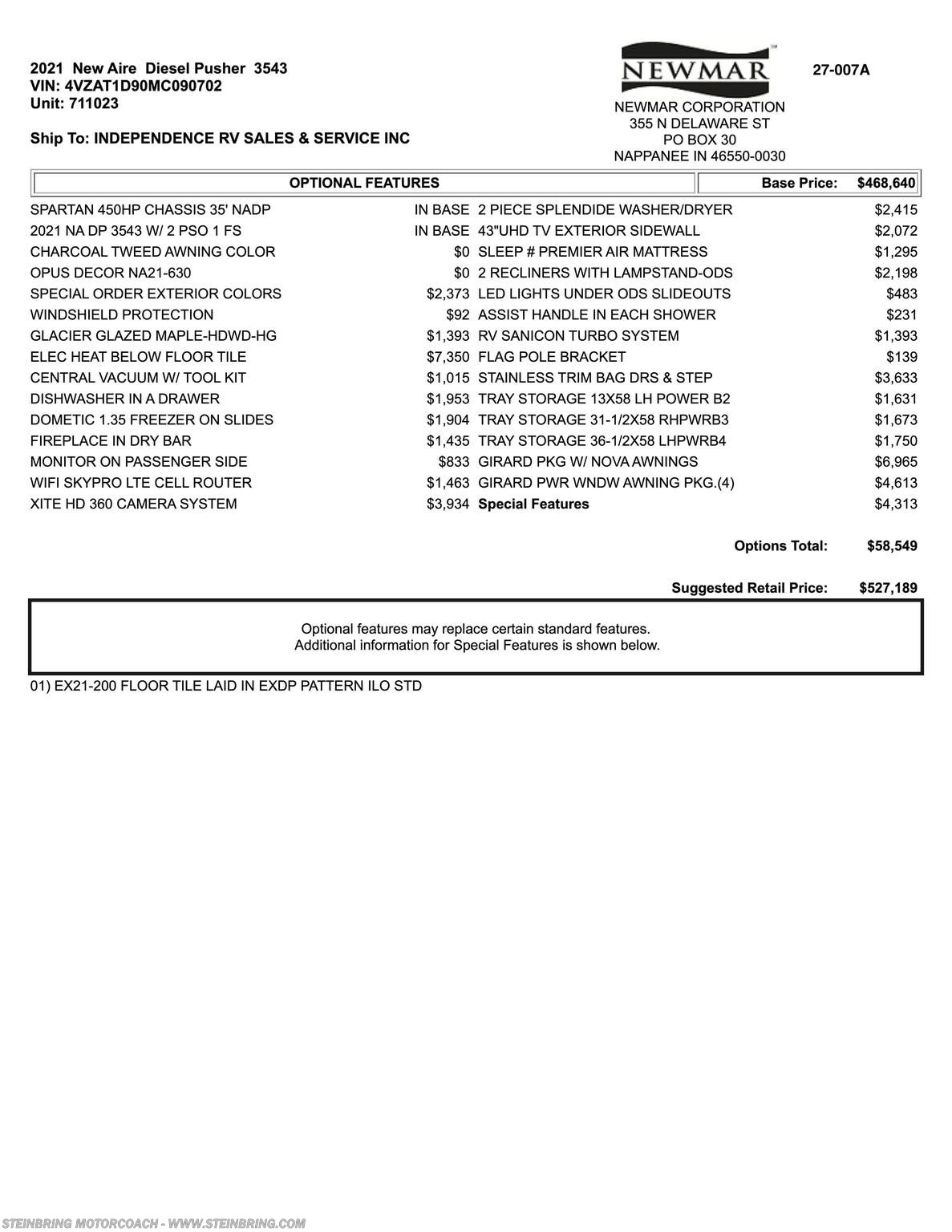 2021 Newmar New Aire 3543 - Used Class A For Sale by Steinbring Motorcoach in Garfield, Minnesota