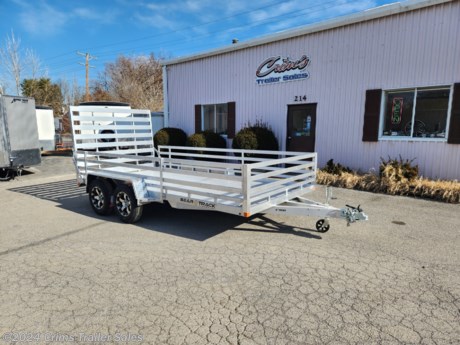 &lt;p&gt;Bear Track aluminum trailer, Brakes on both torsion axles, aluminum wheels, extruded aluminum deck, (4) D-ring tie downs, one piece spring assisted gate, 3 rail or 24&quot; tall aluminum sides, sides are removable.&lt;/p&gt;