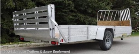 NEW 2023 Aluma 6&#39;9&quot; x 14 SR Wood Deck Utility w/ Combo Salt Shield/Ramp - Side Ramps &amp; Bi-Fold Gate
LEFTOVER PRICING ON THIS UNIT!!!
GVW: 2990#
Unladen: 1213#
Payload: 1777#
MODEL: 8114WD-S-R-BT-SR - small dent in the DS fender (stock photo currently shown)
STANDARD EQUIPMENT
&#226;?&#162; Combo salt shield ramp
&#226;?&#162; 2) 69&quot;x12&quot; Front side ramps - 12&quot; solid side on balance of trailer
&#226;?&#162; Aluminum bi-fold rear tailgate - 75.5&quot; wide x 60&quot; long
&#226;?&#162; 3500# Rubber torsion axle - No brakes - Easy lube hubs (2990 GVWR)
&#226;?&#162; Steel wheels, 5-4.5 BHP &#226;?&#162; Aluminum fenders
&#226;?&#162; 2 x 8 #1 grade pressure-treated wood floor
&#226;?&#162; A-Framed aluminum tongue, 48&quot; long with 2&quot; coupler
&#226;?&#162; 8) Tie down loops on 8114
&#226;?&#162; Swivel tongue jack, 1200# capacity
&#226;?&#162; LED Lighting package, safety chains
&#226;?&#162; Overall width = 101&quot;
&#226;?&#162; Overall length = 256&quot;

WE ARE YOUR ONE STOP SHOP FOR ALL PENNDOT PAPERWORK, FINANCING &amp; INSPECTIONS WHEN YOU PURCHASE A TRAILER HERE AT SMOUSE&#39;S.
** FINANCING AVAILABLE FOR THOSE WHO QUALIFY
** FULL SERVICE CENTER TO INCLUDE INSPECTION,REPAIRS &amp; MODIFICATIONS
** WE STOCK TRAILER PARTS AND ACCESSORIES
** NEED A BRAKE CONTROL? WE INSTALL YOUR BREAK CONTROL WHILE WE ARE DOING YOUR PAPERWORK (IF TRUCK IS PREWIRED) ON YOUR NEW TRAILER.
** WE ARE A MEMBER OF COSTARS

_ WE ACCEPT CASH-CHECK, VISA &amp; MASTERCARD _

*Price, if shown, does not include government &amp; PENNDOT fees, taxes, dealer document preparation charges or any finance charges (if applicable). FOB Mt Pleasant, Pa
Final actual sales price will vary depending on options or accessories selected.
NOTE: Models with a price of &quot;Request a Quote&quot; are always included in a $0 search, regardless of actual value