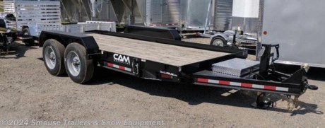 NEW 2023 CAM Superline 20&#39; HD Lo Pro Full Tilt Trailer (8k Axles)
CASH OR CHECK PRICE $13,650!!!
GVW: 17600#
Unladen: 4230#
Payload: 13370#
MODEL: 8CAM20FTT
FULL DECK TILT TRAILER
Are you looking for a better solution to loading and unloading skid loaders, mini excavators, compact tractors, or other types of equipment? The Full Deck Tilt from CAM Superline eliminates the challenges faced when using traditional ramps. With its gravity tilting deck, low load angle, strength and dependability, the Full Deck Tilt Trailer makes loading and loading your equipment safe and easy.
FEATURES
Adjustable 2-5/16&quot; Ball Coupler or Pintle Ring
Safety Chains
7-Way SAE Plug
Zip Breakaway System
12K Bolt-On Drop Leg Jack Standard on 7 &amp; 8 Ton Models
Electric Brake Axles (2)
Nev-R-Adjust Brakes
Slipper Spring Suspension
Silver Wheels
Epoxy Primer
Polyurethane Paint Finish
Oak Decking on 8 Ton Model
Spare Tire Mount
D-Ring Tie Downs - 5/8&quot; (6)
Stake Pockets (8)
Aluminum Toolbox
Banjo Eye Tie-Downs (2)
Sealed Wiring Harness
LED Lights -- Rubber Mounted
Adjustable Hydraulic Cushion Cylinder
Polyurethane Paint Finish
Three Year Warranty
Frame: 6x4x1/2 Angle
Crossmembers: 3&quot; Channel
Tongue: 6&quot; Channel @ 10.5 lb
Coupler: Adjustable Pintle or 2-5/16&quot; Ball
Jack: 12K Bolt On Drop Leg Jack
Fenders: Diamond Plate
Axles: 8000# Oil Bath
Suspension: Slipper Spring
Wheels/Tires: 21575R17.5 Silver Mod
Decking: OAK
Lights: LED Rubber Mounted
Finish: PPG Industrial Polyurethane Pain
Between Fenders: 81&quot;
Deck Height: 22&quot;
Couper Height: 19&quot; to 23.5&quot;
Load Angle: About 11 Degrees
WE ARE YOUR ONE STOP SHOP FOR ALL PENNDOT PAPERWORK, FINANCING &amp; INSPECTIONS WHEN YOU PURCHASE A TRAILER HERE AT SMOUSE&#39;S.
** FINANCING AVAILABLE FOR THOSE WHO QUALIFY**
** FULL SERVICE CENTER TO INCLUDE INSPECTION,REPAIRS &amp; MODIFICATIONS**
** WE STOCK TRAILER PARTS AND ACCESSORIES**
** NEED A BRAKE CONTROL? WE INSTALL YOUR BREAK CONTROL WHILE WE ARE DOING YOUR PAPERWORK (IF TRUCK IS PREWIRED) ON YOUR NEW TRAILER.**
** WE ARE A MEMBER OF COSTARS**
_ WE ACCEPT CASH-CHECK, VISA &amp; MASTERCARD _
*Price, if shown, does not include government &amp; PENNDOT fees, taxes, dealer document preparation charges or any finance charges (if applicable). FOB Mt Pleasant, Pa
Final actual sales price will vary depending on options or accessories selected.
NOTE: Models with a price of &quot;Request a Quote&quot; are always included in a $0 search, regardless of actual value