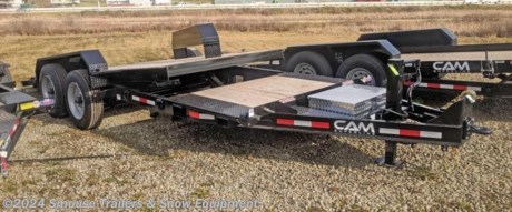 NEW 2023 CAM Superline 20&#39; (4+16) HD Extra Wide Lo Pro Split Tilt Trailer (8K Axles)
CASH OR CHECK PRICE $14,825!!!

GVW: 17600#
Unladen: 4350#
Payload: 13250#
MODEL: 8CAM20STTXW
# EXTRA WIDE SPLIT DECK TILT TRAILER
The Extra Wide Split Deck Tilt Trailer from CAM Superline is specifically designed for hauling wide equipment. With a width of 83 inches between the fenders, Removable Diamond Plate Fenders, as well as a fixed portion of the deck for a convenient way for hauling attachments, this tilt trailer is sure to make transporting your equipment a breeze!

FEATURES
* Adjustable 2-5/16&quot; Ball Coupler or Pintle Ring
* Safety Chains
* 7-Way SAE Plug
* Zip Breakaway System
* 12K Bolt-On Drop Leg Jack
* Removable Diamond Plate Fenders
* Torflex Axles
* Electric Brake Axles (2)
* Nev-R-Adjust Brakes
* Silver Wheels
* Epoxy Primer
* Polyurethane Paint Finish
* Oak Decking Standard on 8 Ton Models
* Spare Tire Mount
* (8) D-Ring Tie Downs -- 5/8&quot; (4 Stat., 4 Tilt)
* Pallet Fork Carrier
* Aluminum Toolbox
* Banjo Eye Tie-Downs (2)
* Sealed Wiring Harness
* LED Lights -- Rubber Mounted
* Adjustable Hydraulic Cushion Cylinder
* Three Year Warranty

MEASUREMENTS:
Frame: 6x4x1/2 Angle
Crossmembers: 3&quot; Channel
Tongue: 6&quot; Channel @ 10.5 lb
Fenders: Removable Diamond Plate
Axles: 8000# Oil Bath
Suspension: Torflex
Tires: 21575R17.5 LRH
Wheels: 17.5&quot; Silver Mod
Decking: Oak
Lighting: LED Rubber Mounted
Electric Plug: 7 WAY SAE
Finish: PPG Industrial Polyurathane
Overall Length: 294&quot;
Between Fenders: 83&quot;
Deck Height: 23&quot;
Coupler Height: 21.5&quot; - 26&quot;
Load Angle: 14 Degrees

WE ARE YOUR ONE STOP SHOP FOR ALL PENNDOT PAPERWORK, FINANCING &amp; INSPECTIONS WHEN YOU PURCHASE A TRAILER HERE AT SMOUSE&#39;S.
** FINANCING AVAILABLE FOR THOSE WHO QUALIFY
** FULL SERVICE CENTER TO INCLUDE INSPECTION,REPAIRS &amp; MODIFICATIONS
** WE STOCK TRAILER PARTS AND ACCESSORIES
** NEED A BRAKE CONTROL? WE INSTALL YOUR BREAK CONTROL WHILE WE ARE DOING YOUR PAPERWORK (IF TRUCK IS PREWIRED) ON YOUR NEW TRAILER.
** WE ARE A MEMBER OF COSTARS
WE ACCEPT CASH-CHECK, VISA &amp; MASTERCARD
*Price, if shown, does not include government &amp; PENNDOT fees, taxes, dealer document preparation charges or any finance charges (if applicable). FOB Mt Pleasant, Pa
Final actual sales price will vary depending on options or accessories selected.
NOTE: Models with a price of &quot;Request a Quote&quot; are always included in a $0 search, regardless of actual value