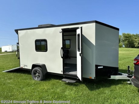 NEW MODEL --- NEW 2023 ATC 6&#39;5&quot; x 14 &quot;Adventure&quot; STo350 Aluminum Cargo Trailer w/ Rear Ramp Door
NOW A CAMPING TRAILER TO PULL BEHIND YOUR SUV!! Haul your ATV, Kayak , E-Bike, Bikes or other Adventure unit!
CASH OR CHECK PRICE $21,800
*TRAILER IS DOVE GRAY WITH BLACK OUT PACKAGE*
Rear Ramp Door Height 74&quot;
Interior Width 77&quot;
13.5 BTU AC unit w/ Heat Strip
5000# Braking Axle!!!
Adventure Package:
Grey Coin Floor, Ramp and Trans Flap
(9) Airline Floor Track Segments - Recessed
Upper and Lower Configurable Track
Azdel Walls and Ceiling
Insulated Walls - R3
Insulated Roof and Ramp - R6
Spring Assist Cover and Cove Molding
(2) Windows 30&quot;x20&quot; (1 Egress)
Window in Entrance Door
Black Grab Handle at Entry Door
Pull out RV Step
Spoiler w/ LED Scene/Back Up Lights
Stabilizer Jacks at Rear
Manual Roof Vent - Deletes Flow Thru Vents
(2) Rows LED Roof Lighting
Fire Extinguisher
Smoke Detector
Window Roller Shades
Off Road Tire, Lift and Fender Package:
All Terrain Tires
3&quot; Increased Ground Clearance
ATP Jeep Style Fenders
Black Trim Package Features:
Black ATP Gravel Guard
Black Upper &amp; Lower trims
Black Exterior Fasteners on Trim
Black Fenders
Black Wheels
Black Exterior Door Trim
Black Grab Handles &amp; Bar Locks
Black Logos
ELECTRICAL PACKAGE - 30 AMP WITH LITHIUM PREP:
Lower Electronics Cabinet w/ (1) Drawer
30 Amp Breaker Box, 12v Convertor, Fuse Panel
(1) 30 Amp Motorbase Plug
(2) 15 Amp Interior Outlets
Pop Up w/ (2) 15 Amp Outlets and (2) USB
12v Lithium Battery Prep w/ Disconnect
(2) 12v Power Ports in Cove
A/C Brace and Wire
Solar Pass Thru Port
CABINET/FURNITURE - PLUS MODULE PACKAGE:
1. 24&quot; x 36&quot; Base Cabinet w/ Sink
 (1) 24&quot; x 36&quot; Base Cabinet w/ 1 Drawer
 (1) Sofa Sleeper 6&#39; - Black - Sto 350
 (2) 12&quot; x 24&quot; Wall Cabinet w/ Net
Frame
2&quot; A-Frame Coupler
16&quot; O/C Floor Crossmembers
24&quot; O/C Walls - w/ (2) Configurable Track Backer
24&quot; O/C Roof Crossmembers
2000# Tongue Jack
ST225/75R15/LRE on Aluminum Wheels
6&#39; 6&quot; Interior Height
Exterior:
.030 Exterior Aluminum- Screwless
3&quot; Upper &amp; Lower Trim
Rear Ramp Door and Trans Flap
28&quot; Entrance Door
One Piece Aluminum Roof
Electrical:
7-Way Vehicle Connector
Breakaway Kit

WE ARE YOUR ONE STOP SHOP FOR ALL PENNDOT PAPERWORK, FINANCING &amp; INSPECTIONS WHEN YOU PURCHASE A TRAILER HERE AT SMOUSE&#39;S.

** FINANCING AVAILABLE FOR THOSE WHO QUALIFY
** FULL SERVICE CENTER TO INCLUDE INSPECTION,REPAIRS &amp; MODIFICATIONS
** WE STOCK TRAILER PARTS AND ACCESSORIES
** NEED A BRAKE CONTROL? WE INSTALL YOUR BREAK CONTROL WHILE WE ARE DOING YOUR PAPERWORK (IF TRUCK IS PREWIRED) ON YOUR NEW TRAILER.
** WE ARE A MEMBER OF COSTARS

_ WE ACCEPT CASH-CHECK, VISA &amp; MASTERCARD _

*Price, if shown, does not include government &amp; PENNDOT fees, taxes, dealer document preparation charges or any finance charges (if applicable). FOB Mt Pleasant, Pa
Final actual sales price will vary depending on options or accessories selected.
NOTE: Models with a price of &quot;Request a Quote&quot; are always included in a $0 search, regardless of actual value