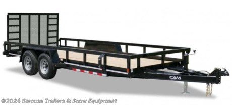 NEW 2023 CAM Superline 7x20 HD Utility Trailer
CASH OR CHECK PRICE $6250!!!
GVW: 9900#
Unladen: 2540#
Payload: 7360#
Model: 8220TAT-B-100
10K TANDEM AXLE UTILITY TRAILER
The 10K Tandem Axle Utility Trailer from CAM Superline was designed to haul small tractors, compact equipment, and side-by-sides. The 10K Utility Trailer features a 7K Drop-Leg Jack, Rub Rails, and a Reinforced 4&#39; Spring-Assist Laydown Gate. This trailer offers an optional 5&#39; Spring Assist Gate that provides you with a smaller load angle making it easier to load and unload your equipment.
SPECS:
Frame: 5 x 3 x 1/4&quot; Angle
Crossmembers: 3 x 2 x 3/16&quot; Angle
Top Rail: 2 x 2 Square Tube
Tongue: 5&quot; Channel (A-Frame)
Uprights: 2 x 2 Square Tube
Coupler: Adjustable 2 5/16&quot; Ball Coupler or Pintle Ring
Jack: 7k Bolt on Drop Leg Jack
Fenders: Diamond Plate
Axles: 5200lb Greased
Suspension: Equalized Leaf Spring
Tires: 22575R15 LRD
Wheels; 15&quot; Spoke
Decking: Pressure Treated Pine Decking
Lights: LED Lights - Rubber Mounted
Electric Plug: 7 Pole RV Molded Flat Blade
Finish: PPG INdustrial Polyurethane Paint
Overall Length: 270&quot;
Bed Length: 216&quot;
Bed Width: 81.5&quot;
Deck Height: 20&quot;
Coupler Height: 14.5&quot; - 23.5&quot;
Gate: 2x2 Tube, Mesh Covered, Full Width Spring Assist Ramp Gate with Handle
FEATURES:
Tube Uprights and Top Railing
Adjustable 2-5/16&quot; Ball Coupler or Pintle Ring
Zip Breakaway System
7K Set-Back Jack
4&#39; Spring-Assist Laydown Gate
Diamond Plate Fenders
Electric Brake Axles (2)
Radial Tires
Silver Wheels
Epoxy Primer
Polyurethane Paint Finish
Pressure-Treated Pine Decking
Spare Tire Mount
Rub Rail
Sealed Harness
LED Lights - Rubber Mounted
Three Year Warranty
WE ARE YOUR ONE STOP SHOP FOR ALL PENNDOT PAPERWORK, FINANCING &amp; INSPECTIONS WHEN YOU PURCHASE A TRAILER HERE AT SMOUSE&#39;S.
** FINANCING AVAILABLE FOR THOSE WHO QUALIFY
** FULL SERVICE CENTER TO INCLUDE INSPECTION,REPAIRS &amp; MODIFICATIONS
** WE STOCK TRAILER PARTS AND ACCESSORIES
** NEED A BRAKE CONTROL? WE INSTALL YOUR BRAKE CONTROL WHILE WE ARE DOING YOUR PAPERWORK (IF TRUCK IS PREWIRED) ON YOUR NEW TRAILER.
** WE ARE A MEMBER OF COSTARS
_ WE ACCEPT CASH-CHECK, VISA &amp; MASTERCARD _
*Price, if shown, does not include government &amp; PENNDOT fees, taxes, dealer document preparation charges or any finance charges (if applicable). FOB Mt Pleasant, Pa
Final actual sales price will vary depending on options or accessories selected.
NOTE: Models with a price of &quot;Request a Quote&quot; are always included in a $0 search, regardless of actual value
