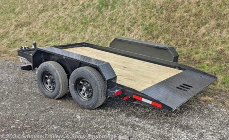 NEW 2023 CAM Superline 6x14 Tandem Axle Lo Pro Tilt Trailer
OPTIONS ADDED:
22575R15 Black Spoke Wheels
CASH OR CHECK PRICE $8125!!!
GVW: 9900#
Unladen: 2510#
Payload: 7390#
Model: 5CAM614FTT
TANDEM AXLE TILT TRAILER
Transporting scissor lifts, forklifts, small rollers, and other small industrial equipment requires a special trailer with a low load angle, strength, and maneuverability. The Tandem Axle Tilt from CAM Superline was designed to meet this need. This trailer features a 7K Drop-Leg Jack, Spare Tire Mount, Adjustable Hydraulic Cushion Cylinders, and a Diamond Plate Approach Plate. With payload capacities up to 9,660 lb, the Tandem Axle Tilt will give you the peace of mind that your equipment will make it to the jobsite safe and secure.
SPECS:
Frame: 6&quot;x4&quot;x5/16&quot; Angle
Cross Members: 3&quot; Channel
Tongue: 6&quot;x4&quot;x5/16&quot; Angle
Coupler: Adjustable 2 5/16&quot; Ball Coupler or Pintle Ring
Jack: 7k Bolt on Drop Leg Jack
Fenders: Diamond Plate
Axles: 5200lb Greased
Suspension: Slipper Spring Suspension
Tires: 22575R15 LRD
Wheels: 15&quot; Spoke
Decking: Pressure- Treated Pine Decking
Lights: LED Lights - Rubber Mounted
Electric Plug: 7-Way SAE Plug
Finish: PPG Industrial Polyurethane Paint
Overall Length: 222&quot;
Between Fenders: 75&quot;
Deck Height: 16&quot;
Coupler Height: 14&quot; - 20.75&quot;
Load angle: 10
FEATURES:
Adjustable 2-5/16&quot; Ball Coupler or Pintle Ring
Safety Chains
7-Way SAE Plug
Zip Breakaway System
7K Bolt-On Drop Leg Jack
Diamond Plate Fenders
EZ Lube Axles
Electric Brakes
Nev-R-Adjust Brakes
Slipper Spring Suspension
Black Spoke Wheels
Epoxy Primer
Polyurethane Paint Finish
Pressure-Treated Pine Decking
Spare Tire Mount
D-Ring Tie-Downs - 5/8&quot; (4)
Banjo Eye Tie-Downs (2)
Sealed Wiring Harness
LED Lights - Rubber Mounted
Adjustable Hydraulic Cushion Cylinder
Three Year Warranty
WE ARE YOUR ONE STOP SHOP FOR ALL PENNDOT PAPERWORK, FINANCING &amp; INSPECTIONS WHEN YOU PURCHASE A TRAILER HERE AT SMOUSE&#39;S.
** FINANCING AVAILABLE FOR THOSE WHO QUALIFY
** FULL SERVICE CENTER TO INCLUDE INSPECTION,REPAIRS &amp; MODIFICATIONS
** WE STOCK TRAILER PARTS AND ACCESSORIES
** NEED A BRAKE CONTROL? WE INSTALL YOUR BREAK CONTROL WHILE WE ARE DOING YOUR PAPERWORK (IF TRUCK IS PREWIRED) ON YOUR NEW TRAILER.
** WE ARE A MEMBER OF COSTARS
_ WE ACCEPT CASH-CHECK, VISA &amp; MASTERCARD _
*Price, if shown, does not include government &amp; PENNDOT fees, taxes, dealer document preparation charges or any finance charges (if applicable). FOB Mt Pleasant, Pa
Final actual sales price will vary depending on options or accessories selected.
NOTE: Models with a price of &quot;Request a Quote&quot; are always included in a $0 search, regardless of actual value