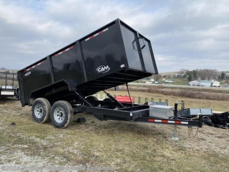 NEW 2023 CAM &quot;Advantage&quot; 6&#39;8&quot; x 14 HD Lo Pro Equipment Dump w/ 44&quot; High Sides &amp; Barn Door Gate
TRAILER HAS BLACK SPOKE WHEELS - Stock photo shown.
CASH OR CHECK PRICE $12,725!!!
GVW: 14000#
Unladen: 4010#
Payload: 9990#
MODEL: 14-6814LPHDTHS
ADVANTAGE SERIES HEAVY DUTY LOW PROFILE DUMP TRAILER
The Advantage Series Heavy Duty Low-Profile Dump Trailer from CAM Superline is the economic powerhouse in our dump trailer line-up. This trailer is outfitted with all the structural features needed to get your heavy payloads to and from the jobsite. From its Tubular Main Frame to the Triple-Acting Tailgate and 6&#39; Slide-Out Ramps, this trailer was designed to take on the most challenging jobs.
SPECS:
Frame: 6&quot; x 2&quot; x 3/16&quot; Rec. Tube
Crossmembers: 3&quot; Channel
Tongue: 5&quot; Channel
Coupler: Adjustable 2 5/16&quot; Ball Coupler or Pintle Ring
Jack: 12K Bolt On Drop Leg Jack
Fenders: Diamond Plate
Axles: 7000lb Greased
Suspension: Slipper Spring
Tires: 23580R16 LRE
Wheels: 16&quot;
Volume Capacity: 6 Cu Yd
Lights: LED Lights Rubber Mounted
Electric Plug: 7-Way SAE Plug
Finish: PPG Industrial Polyurethane Paint
Overall Length: 222&quot;
Bed Width Inside: 81.5&quot;
Bed Length Inside: 168&quot;
Side Wall Height: 44&quot;
Deck Height: 28&quot;
Coupler Height: 15&quot;-19&quot;
Gate: Barn Door
Hydraulic Cylinder: Dual 3&quot; x 36&quot;
Hydraulic Pump: 12V Single Acting
Battery: 12V Deep Cycle Battery
Dump Angle: 43
Tubular Main Frame
102&quot; Width
Adjustable 2-5/16&quot; Ball Coupler or Pintle Ring
Safety Chains
7-Way SAE Plug
Zip Breakaway System
Breakaway Switch
Charge Wire with Circuit Breaker
7K Bolt-On Drop Leg Jack (12K Jack on 146814LPHDT)
Slide-Out Ladder Ramps (6&#39;)
Triple-Acting Tailgate w/ Chains
Diamond Plate Fenders
EZ Lube Axles
Electric Brake Axles (2)
Nev-R-Adjust Brakes
Slipper Spring Suspension
Silver Wheels
Epoxy Primer
Polyurethane Paint Finish
Spare Tire Mount
D-Ring Tie-Downs - 1/2&quot; (4)
Storage Tray
Sealed Wiring Harness
LED Lights - Rubber Mounted
Aluminum Lockable Pump Box
Remote Control with 20&#39; Cord
12V Deep-Cycle Battery
HD Dual 3&quot; Cylinders
Three Year Warranty
WE ARE YOUR ONE STOP SHOP FOR ALL PENNDOT PAPERWORK, FINANCING &amp; INSPECTIONS WHEN YOU PURCHASE A TRAILER HERE AT SMOUSE&#39;S.
** FINANCING AVAILABLE FOR THOSE WHO QUALIFY
** FULL SERVICE CENTER TO INCLUDE INSPECTION,REPAIRS &amp; MODIFICATIONS
** WE STOCK TRAILER PARTS AND ACCESSORIES
** NEED A BRAKE CONTROL? WE INSTALL YOUR BRAKE CONTROL WHILE WE ARE DOING YOUR PAPERWORK (IF TRUCK IS PREWIRED) ON YOUR NEW TRAILER.
** WE ARE A MEMBER OF COSTARS
WE ACCEPT CASH-CHECK, VISA &amp; MASTERCARD
*Price, if shown, does not include government &amp; PENNDOT fees, taxes, dealer document preparation charges or any finance charges (if applicable). FOB Mt Pleasant, Pa
Final actual sales price will vary depending on options or accessories selected.
NOTE: Models with a price of &quot;Request a Quote&quot; are always included in a $0 search, regardless of actual value