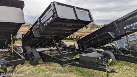 NEW 2023 BWise 6&#39;9 x 12 Lo Pro Equipment Dump
GVW: 9990#
Unladen: 2700#
Payload: 7290#
Model: DT712LP-LE-10-A
SPECS:
72&quot;w x 12&#39;L
6&quot; Channel Main Frame
2 5/16&quot; Adjustable Coupler
5k Drop Leg Jack
Combo Gate/Ramps/D-Rings
5.2k II Tandem Axle - Elec
ST225/75R15 Radl Black Mod
Deep Cycle Battery
4&quot; Single Acting Cylinder
FEATURES:
6&quot; Channel Main Frame Rails
3&quot; Channel Crossmembers
10 Gauge Steel Floor
20&quot; Fixed Sides (14 Gauge)
Diamond Plate Fenders
Full Height Stake Pockets (11)
Full Length Tarp Rail
One-Piece Tailgate
2-5/16&quot; A-Frame Coupler
5k Drop Leg Jack
Bucher Power Unit w/ 20&#39; Remote
Deep Cycle Marine Battery
4&quot; Hydraulic Cylinder
Lockable Battery Box w/ Gas Shock
7-Way RV Plug
Sealed Wiring Harness
Breakaway Switch
Charge Wire w/ Circuit Breaker
LED Rubber Mounted Lights
Dexter EZ Lube Axles
Self Adjusting Electric Brakes
Double Eye Suspension
Black Mod Wheels
Radial Tires
Durable Powder Coat Finish
WE ARE YOUR ONE STOP SHOP FOR ALL PENNDOT PAPERWORK, FINANCING &amp; INSPECTIONS WHEN YOU PURCHASE A TRAILER HERE AT SMOUSE&#39;S.
** FINANCING AVAILABLE FOR THOSE WHO QUALIFY
** FULL SERVICE CENTER TO INCLUDE INSPECTION,REPAIRS &amp; MODIFICATIONS
** WE STOCK TRAILER PARTS AND ACCESSORIES
** NEED A BRAKE CONTROL? WE INSTALL YOUR BREAK CONTROL WHILE WE ARE DOING YOUR PAPERWORK (IF TRUCK IS PREWIRED) ON YOUR NEW TRAILER.
** WE ARE A MEMBER OF COSTARS
_ WE ACCEPT CASH-CHECK, VISA &amp; MASTERCARD _
*Price, if shown, does not include government &amp; PENNDOT fees, taxes, dealer document preparation charges or any finance charges (if applicable). FOB Mt Pleasant, Pa
Final actual sales price will vary depending on options or accessories selected.
NOTE: Models with a price of &quot;Request a Quote&quot; are always included in a $0 search, regardless of actual value