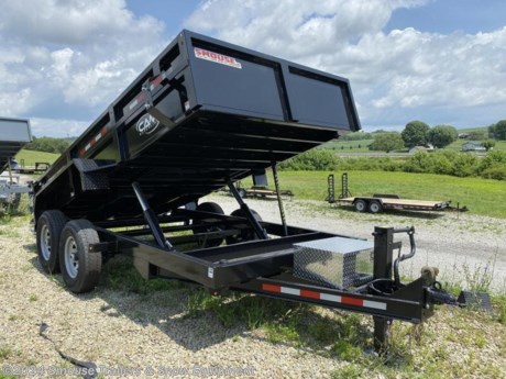 NEW 2023 CAM SUPERLINE 6&#39;9&quot; x 14&#39; HD &quot;BEAST&quot; Lo Pro Equipment Dump
HEAVY DUTY LOW PROFILE DUMP TRAILER
The Heavy-Duty Low-Profile Dump Trailer from CAM Superline was designed and built for the most challenging jobs. Also known as &quot;The Beast&quot;, the Heavy-Duty Low-Profile Dump Trailer features a standard Triple-Acting Tailgate and Telescopic Dual Ram Cylinders to make dumping and spreading your load easy and efficient. Need to haul a tractor or skid steer to a jobsite? 6&#39; Slide-Out Ramps makes loading and unloading easy, and D-Ring Tie Downs provide access to conveniently secure your equipment.
GVW: 15400#
Unladen: 4080#
Payload: 11320#
Model: 7CAM614LPHD - SILVER SPOKE WHEELS
FEATURES:
Tubular Main Frame
102&quot; Width
Adjustable 2-5/16&quot; Ball Coupler or Pintle Ring
Safety Chains
7-Way SAE Plug
Breakaway Switch
Charge Wire with Circuit Breaker
7K Bolt-On Drop Leg Jack (12K Bolt-On Drop Leg Jack on 7 &amp; 8 Ton)
Slide-Out Ladder Ramps (6&#39;)
Triple-Acting Tailgate w/ Chains
Diamond Plate Fenders
EZ Lube Axles
Electric Brake Axles (2)
Nev-R-Adjust Brakes
Slipper Spring Suspension
Silver Spoke Wheels
Epoxy Primer
Polyurethane Paint Finish
10-Gauge Floor
12-Gauge Sides
Spare Tire Mount
D-Ring Tie-Downs - 1/2&quot; (4)
2&quot; x 4&quot; Full Height Stake Pockets
Tie Down Rail
Storage Tray
Rear Stabilizer Legs
Sealed Wiring Harness
LED Lights - Rubber Mounted
Aluminum Lockable Pump Box
Remote Control with 20&#39; Cord
12V Deep-Cycle Battery
110V Battery Charger
Three Year Warranty
SPECS:
Frame: 6&quot; x 3&quot; x 3/16&quot; Rec. Tube
Crossmembers: 3&quot; Channel
Tongue: 5&quot; Channel
Coupler: Adjustable 2 5/16&quot; Ball Coupler or Pintle Ring
Jack: 12k Bolt on Drop Leg Jack
Fenders: Diamond Plate Fender
Axles: 7000 Greased
Suspension: Slipper Spring Suspension
Tires; 23580R16 LRE
Wheels: 16&quot;
Volume Capacity: 6.02 Cu Yd
Lights: LED Lights - Rubber Mounted
Electric Plug: 7 Way SAE Plug
Finish: PPG Polyurethane Paint
Overall Length: 212&quot;
Bed Width Inside: 81.5&quot;
Bed Length Inside: 168&quot;
Side Wall Height: 20.5&quot;
Deck Height: 29&quot;
Coupler Height: 18.5&quot;-23&quot;
Gate: Triple Acting Tailgate w/Chains
Hydraulic Cylinder: Two Telescopic Cylinders
Hydraulic Pump: 12V Single Acting
Battery: 12V Deep Cycle Battery
Dump Angle: 45

WE ARE YOUR ONE STOP SHOP FOR ALL PENNDOT PAPERWORK, FINANCING &amp; INSPECTIONS WHEN YOU PURCHASE A TRAILER HERE AT SMOUSE&#39;S.
** FINANCING AVAILABLE FOR THOSE WHO QUALIFY
** FULL SERVICE CENTER TO INCLUDE INSPECTION,REPAIRS &amp; MODIFICATIONS
** WE STOCK TRAILER PARTS AND ACCESSORIES
** NEED A BRAKE CONTROL? WE INSTALL YOUR BREAK CONTROL WHILE WE ARE DOING YOUR PAPERWORK (IF TRUCK IS PREWIRED) ON YOUR NEW TRAILER.
** WE ARE A MEMBER OF COSTARS
WE ACCEPT CASH-CHECK, VISA &amp; MASTERCARD
*Price, if shown, does not include government &amp; PENNDOT fees, taxes, dealer document preparation charges or any finance charges (if applicable). FOB Mt Pleasant, Pa
Final actual sales price will vary depending on options or accessories selecteD
NOTE: Models with a price of &quot;Request a Quote&quot; are always included in a $0 search, regardless of actual value
