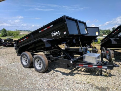 NEW 2023 CAM 6x10 Lo Pro Equipment Dump Trailer
LOW PROFILE DUMP TRAILER
The Low-Profile Dump Trailer from CAM Superline is built with a durable four-bolt adjustable hitch plate that offers changeable settings ranging from 17 _&quot; to 24 _&quot; to match the hitch height of your tow vehicle. The Low-Profile Dump comes standard with a Triple-Acting Tailgate, 6&#39; Slide-Out Ramps, and D-Rings Tie Downs, giving this trailer the versatility to carry a load of dirt, rocks, mulch, or compact equipment. The Low-Profile Dump trailer comes equipped with a 7,000 lb top-wind jack with a drop-leg feature that reduces cranking the jack all the way up or down.
GVW: 9900#
Unladen: 2600#
Payload: 7300#
Model: 5CAM610LPD - trailer has BLACK SPOKE WHEELS (stock photo shown)
SPECS:
Frame: 6&quot; x 2&quot; x 3/16&quot; rec tube
Crossmembers: 3&quot; Channel
Tongue: 5&quot; Channel
Coupler: Adjustable 2 5/16&quot; Ball Coupler or Pintle Ring
Jack: 7k Bolt on Drop Leg Jack
Fenders: Diamond Plate
Axles: 5200lb Greased
Suspension: Equalized Slipper Spring Suspension
Tires: 22575R15 LRD
Wheels: 15&quot;
Volume Capacity: 3.9 Cu Yd
Lights: LED Lights - Rubber Mounted
Electric Plug: 7 Way SAE Plug
Finish: PPG Industrial Polyurethane Paint
Overall Length: 164&quot;
Bed Width Inside: 72.5&quot;
Bed Length Inside: 120&quot;
Side Wall Height: 20.5&quot;
Deck Height: 28&quot;
Coupler Height: 17.5&quot; - 24.25&quot;
Gate: Triple - Acting Tailgate w/Chains
Hydraulic Cylinder: One 3.5&quot; x 36&quot;
Hydraulic Pump: 12V Single Acting
Battery: 12V Deep Cycle Battery
Dump Angle; 48
FEATURES:
Tubular Main Frame
Adjustable 2-5/16&quot; Ball Coupler or Pintle Ring
Safety Chains
7-Way SAE Plug
Breakaway Switch
Charge Wire with Circuit Breaker
7K Bolt-On Drop Leg Jack
Slide-Out Ladder Ramps (6&#39;)
Triple-Acting Tailgate w/ Chains
Diamond Plate Fenders
EZ Lube Axles
Electric Brake Axles (2)
Nev-R-Adjust Brakes
Slipper Spring Suspension
Epoxy Primer
Polyurethane Paint Finish
10-Gauge Floor
12-Gauge Sides
Spare Tire Mount
D-Ring Tie-Downs - 1/2&quot; (4)
2&quot; x 4&quot; Full Height Stake Pockets
Tie Down Rail
Sealed Wiring Harness
LED Lights - Rubber Mounted
Aluminum Lockable Pump Box
Remote Control with 20&#39; Cord
12V Deep-Cycle Battery
110V Battery Charger
Three Year Warranty
WE ARE YOUR ONE STOP SHOP FOR ALL PENNDOT PAPERWORK, FINANCING &amp; INSPECTIONS WHEN YOU PURCHASE A TRAILER HERE AT SMOUSE&#39;S.
** FINANCING AVAILABLE FOR THOSE WHO QUALIFY
** FULL SERVICE CENTER TO INCLUDE INSPECTION,REPAIRS &amp; MODIFICATIONS
** WE STOCK TRAILER PARTS AND ACCESSORIES
** NEED A BRAKE CONTROL? WE INSTALL YOUR BREAK CONTROL WHILE WE ARE DOING YOUR PAPERWORK (IF TRUCK IS PREWIRED) ON YOUR NEW TRAILER.
** WE ARE A MEMBER OF COSTARS
WE ACCEPT CASH-CHECK, VISA &amp; MASTERCARD
*Price, if shown, does not include government &amp; PENNDOT fees, taxes, dealerdocument preparation charges or any finance charges (if applicable). FOB Mt Pleasant, Pa
Final actual sales price will vary depending on options or accessories selected.
NOTE: Models with a price of &quot;Request a Quote&quot; are always included in a $0 search, regardless of actual value