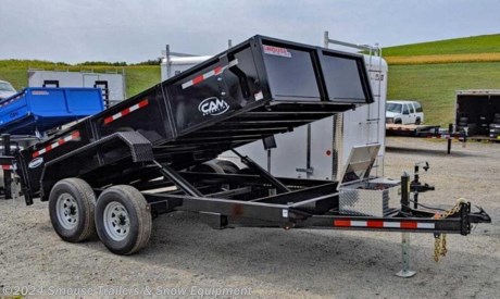 NEW 2023 CAM SUPERLINE &quot;Advantage&quot; 6&#39;8&quot; x 14 HD Lo Pro Equipment Dump Trailer
CASH OR CHECK PRICE $10,399!!!
ADVANTAGE SERIES HEAVY DUTY LOW PROFILE DUMP TRAILER
The Advantage Series Heavy Duty Low-Profile Dump Trailer from CAM Superline is the economic powerhouse in our dump trailer line-up. This trailer is outfitted with all the structural features needed to get your heavy payloads to and from the jobsite. From its Tubular Main Frame to the Triple-Acting Tailgate and 6&#39; Slide-Out Ramps, this trailer was designed to take on the most challenging jobs.
GVW: 9900#
Unladen: 3560#
Payload: 6340#
Model: 14-6814LPHDT
SPECS:
Frame: 6&quot; x 2&quot; x 3/16&quot; Rec. Tube
Crossmembers: 3&quot; Channel
Tongue: 5&quot; Channel
Coupler: Adjustable 2 5/16&quot; Ball Coupler or Pintle Ring
Jack: 12K Bolt On Drop Leg Jack
Fenders: Diamond Plate
Axles: 7000lb Greased
Suspension: Slipper Spring Suspension
Tires: 23580R16 LRE
Wheels: 16&quot;
Volume Capacity: 6 Cu Yd
Lights: LED Lights - Rubber Mounted
Electric Plug: 7 Way SAE plug
Finish: PPG Industrial Polyurethane Paint
Overall Length: 222&quot;
Bed Width Inside: 81.5&quot;
Bed Length Inside: 168&quot;
Side Wall Height:20.5&quot;
Deck Height: 28&quot;
Coupler Height: 15&quot; - 19&quot;
Gate: Triple Acting Tailgate w/Chains
Hydraulic Cylinder: Dual 3&quot; x 36&quot;
Hydraulic Pump: 12V single Acting
Battery: 12V Deep Cycle Battery
Dump Angle: 43
FEATURES:
Tubular Main Frame
102&quot; Width
Adjustable 2-5/16&quot; Ball Coupler or Pintle Ring
Safety Chains
7-Way SAE Plug
Zip Breakaway System
Breakaway Switch
Charge Wire with Circuit Breaker
7K Bolt-On Drop Leg Jack (12K Jack on 146814LPHDT)
Slide-Out Ladder Ramps (6&#39;)
Triple-Acting Tailgate w/ Chains
Diamond Plate Fenders
EZ Lube Axles
Electric Brake Axles (2)
Nev-R-Adjust Brakes
Slipper Spring Suspension
Silver Wheels
Epoxy Primer
Polyurethane Paint Finish
Spare Tire Mount
D-Ring Tie-Downs - 1/2&quot; (4)
Storage Tray
Sealed Wiring Harness
LED Lights - Rubber Mounted
Aluminum Lockable Pump Box
Remote Control with 20&#39; Cord
12V Deep-Cycle Battery
HD Dual 3&quot; Cylinders
Three Year Warranty
WE ARE YOUR ONE STOP SHOP FOR ALL PENNDOT PAPERWORK, FINANCING &amp; INSPECTIONS WHEN YOU PURCHASE A TRAILER HERE AT SMOUSE&#39;S.
** FINANCING AVAILABLE FOR THOSE WHO QUALIFY
** FULL SERVICE CENTER TO INCLUDE INSPECTION,REPAIRS &amp; MODIFICATIONS
** WE STOCK TRAILER PARTS AND ACCESSORIES
** NEED A BRAKE CONTROL? WE INSTALL YOUR BREAK CONTROL WHILE WE ARE DOING YOUR PAPERWORK (IF TRUCK IS PREWIRED) ON YOUR NEW TRAILER.
** WE ARE A MEMBER OF COSTARS
_ WE ACCEPT CASH-CHECK, VISA &amp; MASTERCARD _
*Price, if shown, does not include government &amp; PENNDOT fees, taxes, dealer document preparation charges or any finance charges (if applicable). FOB Mt Pleasant, Pa
Final actual sales price will vary depending on options or accessories selected.
NOTE: Models with a price of &quot;Request a Quote&quot; are always included in a $0 search, regardless of actual value