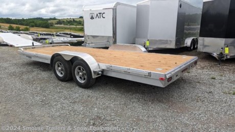 NEW 2024 Legend 20&#39; HD Aluminum Open Car Hauler w/ Underbody Ramps (9990# GVW)
OPTIONS ADDED:
Upgrade to (2) 5200# Torsion Axles
ST22575R15 Radial Gunmetal Aluminum Wheels
12x80 Rear Slide in Ramps
CASH, CHECK OR FINANCING PRICE $9199!!!
GVW: 9990#
Unladen: 1505#
Payload: 8495#
MODEL: 7X20OCH
SPECS:
Overall Length: 287&quot;
Overall Width: 102&quot;
Interior Box Length: 241&quot;
Interior Box Width: 82.5&quot;
Deck Height: 24&quot;
Ramp: 12&quot; x 80&quot; Rear Slide in
Axle Type: EZ - Lube Torsion
Axle Size: 3500# 5 - Bolt Torsion Brake
Brakes: 2 - Electric Brakes
Tire Size: ST20575R15
Wheels: Silver Mod Steel
Cross Member Size: 2&quot; x 3&quot; Tube
Cross Member Spacing: 16&quot; OC
Frame: 2&quot; x 6&quot; Tube
Tongue: 2&quot; x 6&quot; Tube w/Steel Reinforcement
Bump Rail: 2&quot; x 2&quot; Tube
Floor: Dura Color Pressure Treated 2x6 Pine
Exterior Lighting: Surface Mount LED
Coupler: 2 5/16&quot; A - Frame
Jack: 2000 Top Wind
Fenders: 10.75&quot; x 72&quot; ATP FENDERS
Stake Pockets: 12 Stake Pockets
Tie Downs: 4 -5000# D - Rings Installed
WE ARE YOUR ONE STOP SHOP FOR ALL PENNDOT PAPERWORK, FINANCING &amp; INSPECTIONS WHEN YOU PURCHASE A TRAILER HERE AT SMOUSE&#39;S.
** FINANCING AVAILABLE FOR THOSE WHO QUALIFY
** FULL SERVICE CENTER TO INCLUDE INSPECTION,REPAIRS &amp; MODIFICATIONS
** WE STOCK TRAILER PARTS AND ACCESSORIES
** NEED A BRAKE CONTROL? WE INSTALL YOUR BREAK CONTROL WHILE WE ARE DOING YOUR PAPERWORK (IF TRUCK IS PREWIRED) ON YOUR NEW TRAILER.
** WE ARE A MEMBER OF COSTARS
WE ACCEPT CASH-CHECK, VISA &amp; MASTERCARD
*Price, if shown, does not include government &amp; PENNDOT fees, taxes, dealer document preparation charges or any finance charges (if applicable). FOB Mt Pleasant, Pa
Final actual sales price will vary depending on options or accessories selected.
NOTE: Models with a price of &quot;Request a Quote&quot; are always included in a $0 search, regardless of actual value