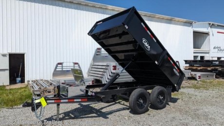 NEW 2023 CAM &quot;Advantage&quot; 6x10 Deckover Dump Trailer w/ Fixed Sides
CASH OR CHECK PRICE $7225!!!
GVW: 9900#
Unladen: 2100#
Payload: 7800#

ADVANTAGE DECKOVER DUMP TRAILER
The Advantage Deckover Dump Trailer from CAM Superline was designed and built to handle a variety of difficult tasks with ease. This trailer features a Double-Acting Tailgate with Chains that make it easy to spread materials evenly. With a 7,778 lb payload and narrow design, the Advantage Deckover Dump Trailer offers a maximized payload capacity and easy maneuverability.

SPECS:
Frame: 5&quot; Channel
Crossmembers: 10 Gauge. Formed
Tongue: 5&quot; Channel
Coupler: Adjustable 2 5/16&quot; Ball Coupler or Pintle Ring
Jack: 7k Bolt on Drop Leg Jack
Axles: 6000lb Greased
Suspension: Slipper Spring Suspension
Tires: 22575R15 LRD
Wheels: 15&quot;
Volume Capacity: 3.9 Cu Yd
Lights: LED Lights Rubber mounted
Electric Plug: 7 - Way SAE Plug
Finish: PPG Industrial Polyurethane Paint
Overall Length: 172&quot;
Bed Width Inside: 72.5&quot;
Bed Length inside: 120&quot;
Side Wall height: 20.25&quot;
Deck height: 33&quot;
Coupler height: 16&quot; - 24&quot;
Gate: Double Acting Tailgate w/Chains
Hydraulic Cylinder: One 3.5&quot; x 36&quot;
Hydraulic Pump: 12V Single Acting
Battery: 12V Deep- Cycle Battery
Dump Angle: 47
Adjustable 2-5/16&quot; Ball Coupler or Pintle Ring
Safety Chains
7-Way SAE Plug
Breakaway Switch
Charge Wire with Circuit Breaker
7K Bolt-On Drop Leg Jack
Double-Acting Tailgate with Chains
Electric Brake Axles (2)
Slipper Spring Suspension
Silver Wheels
Epoxy Primer
Polyurethane Paint Finish
11-Gauge Floor
Spare Tire Mount
2&quot; x 4&quot; Full Height Stake Pockets
Sealed Wiring Harness
LED Lights - Rubber Mounted
Aluminum Lockable Pump Box
Remote Control with 20&#39; Cord
12V Deep-Cycle Battery
Three Year Warranty
WE ARE YOUR ONE STOP SHOP FOR ALL PENNDOT PAPERWORK, FINANCING &amp; INSPECTIONS WHEN YOU PURCHASE A TRAILER HERE AT SMOUSE&#39;S.
** FINANCING AVAILABLE FOR THOSE WHO QUALIFY
** FULL SERVICE CENTER TO INCLUDE INSPECTION,REPAIRS &amp; MODIFICATIONS
** WE STOCK TRAILER PARTS AND ACCESSORIES
** NEED A BRAKE CONTROL? WE INSTALL YOUR BREAK CONTROL WHILE WE ARE DOING YOUR PAPERWORK (IF TRUCK IS PREWIRED) ON YOUR NEW TRAILER.
** WE ARE A MEMBER OF COSTARS
_ WE ACCEPT CASH-CHECK, VISA &amp; MASTERCARD_
*Price, if shown, does not include government &amp; PENNDOT fees, taxes, dealer document preparation charges or any finance charges (if applicable). FOB Mt Pleasant, Pa
Final actual sales price will vary depending on options or accessories selected.
NOTE: Models with a price of &quot;Request a Quote&quot; are always included in a $0 search, regardless of actual value
