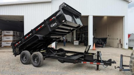 NEW 2023 CAM Superline 6&#39;10&quot; x 14 HD Scissor Lo Pro Equipment Dump Trailer (7K Axles)
CASH OR CHECK PRICE $10,999!!!!
GVW: 14000#
Unladen: 4380#
Payload: 9620#
MODEL: PHDS8214-BP-140
FEATURES
Tubular Main Frame
Adjustable 2-5/16&quot; Ball Coupler
Safety Chains
7-Way SAE Plug
7k Setback Drop Leg Jack (12k Model)
12k Setback Drop Leg Jack (14k &amp; 16k Models)
Zip Breakaway System
Slide-Out Ladder Ramps (6&#39;)
Mesh Tarp Kit w/ Anti-Sail Rod
Triple-Acting Tailgate w/ Chains
Diamond Plate Fenders
Electric Brake Axles (2)
Slipper Spring Suspension
Steel Wheels
Epoxy Primer
Polyurethane Paint Finish
Spare Tire Mount
D-Ring Tie-Downs - 1/2&quot; (4)
Sealed Wiring Harness
LED Lights - Rubber Mounted
Steel Lockable Pump Box
Remote Control w/ 20&#39; Cord
12V Deep-Cycle Battery
Scissor Hoist Lifting Operation
Three Year Warranty
Storage Tray
Tarp Kit and Anti-Sail Bar
Frame: 6&quot; x 2&quot; x 3/16&quot; Rec. Tube
Crossmembers: 3&quot; Fabricated C-Channel
Tongue: 5&quot; Channel
Coupler: Adjustable 2-5/16&quot; Ball Coupler
Jack: 12K Bolt-On Drop Leg
Fenders: Tread Plate
Axles: 7K Greased
Suspension: Slipper Spring
Wheels: 23580R16 Black Spoke Radial
Decking: 10 Gauge
Volume Capacity: 7.09 cu. yd.
Lights: LED Rubber Mounted
Electric Plug: 7 Way SAE Plug
Finish: PPG Industrial Polyurethane Paint
Overall Length: 222&quot;
Bed Width Inside: 82&quot;
Bed Length Inside: 168&quot;
Side Wall Height: 24&quot;
Deck Height: 29&quot;
Coupler Height: 19&quot; - 27&quot;
Hydraulic Hoist: Scissor
Hydraulic Pump: 12V Single Acting
Battery: 12V Deep Cycle, DP24
Dump Angle: 45 Degree



WE ARE YOUR ONE STOP SHOP FOR ALL PENNDOT PAPERWORK, FINANCING &amp; INSPECTIONS WHEN YOU PURCHASE A TRAILER HERE AT SMOUSE&#39;S.
** FINANCING AVAILABLE FOR THOSE WHO QUALIFY
** FULL SERVICE CENTER TO INCLUDE INSPECTION,REPAIRS &amp; MODIFICATIONS
** WE STOCK TRAILER PARTS AND ACCESSORIES
** NEED A BRAKE CONTROL? WE INSTALL YOUR BREAK CONTROL WHILE WE ARE DOING YOUR PAPERWORK (IF TRUCK IS PREWIRED) ON YOUR NEW TRAILER.
** WE ARE A MEMBER OF COSTARS
_ WE ACCEPT CASH-CHECK, VISA &amp; MASTERCARD _
*Price, if shown, does not include government &amp; PENNDOT fees, taxes, dealer document preparation charges or any finance charges (if applicable). FOB Mt Pleasant, Pa
Final actual sales price will vary depending on options or accessories selected.
NOTE: Models with a price of &quot;Request a Quote&quot; are always included in a $0 search, regardless of actual value