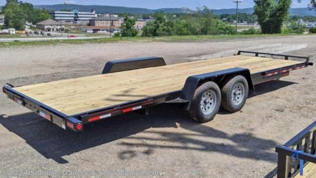 NEW 2024 Quality 22&#39; HD PRO Car Hauler w/ NO DOVE
Professional Grade Trailers are also manufactured with a 5&quot; channel main frame with 4&quot; channel wrap-around tongue and 3&quot; channel crossmembers. We add rub rails on the stake pockets and upgraded 5&#39; long punched surface ramps that slide in to tracks from the rear of the trailer. A standard 2&#39; dovetail with the punched traction surface on the ramps ensures safe loading in all conditions. A US made sealed wiring harness with all LED lighting and full reflective tape comprise the upgraded lighting package. Professional Grade models are available in 16&#39;, 18&#39;, and 20&#39; lengths in 7,000, 8,500, and 10,000 GVW ratings.
GVW: 9990
Unladen: 3000
Payload: 6990
Model: 10PRO22-SBS
SPECS:
Treated wood deck
NO DOVE
82&quot; between fenders
5200 lb. braking axles with 4 wheel brakes
Double eye spring suspension
225/75 R15 load range E 10 ply rating West Lake Radial tires
5&quot; channel main frame
5&quot; channel wrap-around tongue
3&quot; channel cross members - 16&quot; spacing
5 ft. punched surface rear slide-in ramps
2 5/16&quot; A-frame coupler
Swing up jack
Diamond plate fenders with backs
Steps in front and behind fenders
Stake pockets and rubrail
Self charging break away kit, safety chains, full DOT reflective tape and all rubber mounted LED sealed beam lighting with U.S. made sealed modular harness with 2 year warranty
Primed, 2 coats of acrylic enamel, pin striped
WE ARE YOUR ONE STOP SHOP FOR ALL PENNDOT PAPERWORK, FINANCING &amp; INSPECTIONS WHEN YOU PURCHASE A TRAILER HERE AT SMOUSE&#39;S.
** FINANCING AVAILABLE FOR THOSE WHO QUALIFY
** FULL SERVICE CENTER TO INCLUDE INSPECTION,REPAIRS &amp; MODIFICATIONS
** WE STOCK TRAILER PARTS AND ACCESSORIES
** NEED A BRAKE CONTROL? WE INSTALL YOUR BREAK CONTROL WHILE WE ARE DOING YOUR PAPERWORK (IF TRUCK IS PREWIRED) ON YOUR NEW TRAILER.
** WE ARE A MEMBER OF COSTARS
_ WE ACCEPT CASH-CHECK &amp; VISA, MASTERCARD
*Price, if shown, does not include government &amp; PENNDOT fees, taxes, dealer document preparation charges or any finance charges (if applicable). FOB Mt Pleasant, Pa
Final actual sales price will vary depending on options or accessories selected.
NOTE: Models with a price of &quot;Request a Quote&quot; are always included in a $0 search, regardless of actual value