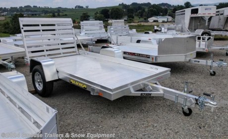 NEW 2024 Aluma 5&#39;3&quot; x 10 HD Utility Trailer w/ 4&#39; Gate
CASH OR CHECK PRICE $3399!!!
Model: 6310H
Weight: 560#
Bed Size: 63.5&quot; x 122&quot;
Tires: 14&quot;
GVW: 2990#
Unladen: 560#
Payload: 2430#

* 3500# Rubber torsion axle (2990# GVWR) - No brakes - Easy lube hubs
* ST205/75R14 LRC radial tires (1760# cap/tire)
* Aluminum wheels, 5-4.5 BHP
* Aluminum fenders
* Extruded aluminum floor
* 7&quot; Heavy duty extruded frame
* A-Framed aluminum tongue, 48&quot; long with 2&quot; coupler
* Stake pockets (2 per side)
* Tie down loops (2 per side)
* Swivel tongue jack, 1200# capacity
* LED Lighting package, safety chains
* Aluminum tailgate - 60.5&quot; wide x 44&quot; long / Bi-fold - 59.5&quot; x 60&quot; long
* Overall width = 86.5&quot;
* Overall length = 175&quot;
WE ARE YOUR ONE STOP SHOP FOR ALL PENNDOT PAPERWORK, FINANCING &amp; INSPECTIONS WHEN YOU PURCHASE A TRAILER HERE AT SMOUSE&#39;S.
** FINANCING AVAILABLE FOR THOSE WHO QUALIFY
** FULL SERVICE CENTER TO INCLUDE INSPECTION,REPAIRS &amp; MODIFICATIONS
** WE STOCK TRAILER PARTS AND ACCESSORIES
** NEED A BRAKE CONTROL? WE INSTALL YOUR BREAK CONTROL WHILE WE ARE DOING YOUR PAPERWORK (IF TRUCK IS PREWIRED) ON YOUR NEW TRAILER.
** WE ARE A MEMBER OF COSTARS
_ WE ACCEPT CASH-CHECK, VISA &amp; MASTERCARD _
*Price, if shown, does not include government &amp; PENNDOT fees, taxes, dealer document preparation charges or any finance charges (if applicable). FOB Mt Pleasant, Pa
Final actual sales price will vary depending on options or accessories selected.
NOTE: Models with a price of &quot;Request a Quote&quot; are always included in a $0 search, regardless of actual value
