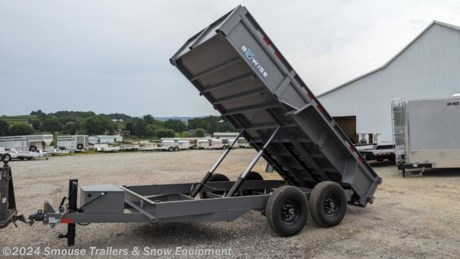 NEW 2023 Bwise 6&#39;9&quot; x 14 HD Lo Pro Equipment Dump Trailer
CASH OR CHECK PRICE $10,450!!!
GVW:14000#
Unladen: 4230#
Payload: 9770#
Model: DT714LPHD-14
Standard Features:
LENGTH 14&#39;
DECK WIDTH 81.5&quot;
FRAME 6&quot; Channel Frame
CROSSMEMBER 3&quot; Channel
DUMP SIDE HT. 20&quot; - 12 GA
FLOORING 10 GA One-Piece Steel
FENDERS Treadplate Steel
DUMP GATE Combo Barn Door/Spreader Gate
RAMPS 6&#39; Slide-In
JACKS 12K Spring Loaded Drop Leg Jack
AXLES 7,000 lb. Premium Axles
SUSPENSION 5-Leaf Slipper
TIRES ST235/80R16 10 ply Radial
Cargo Capacity: 5.9 cu yards
Dump Angle: 43 degrees
Double Acting Hydraulic Pump
Full Height Stake Pockets
All-Weather Wiring Harness
Lockable Toolbox w/ Gas Shock
Charge Wire w/ Circuit Breaker
(4) Bolt On D-Rings

WE ARE YOUR ONE STOP SHOP FOR ALL PENNDOT PAPERWORK, FINANCING &amp; INSPECTIONS WHEN YOU PURCHASE A TRAILER HERE AT SMOUSE&#39;S.
** FINANCING AVAILABLE FOR THOSE WHO QUALIFY
** FULL SERVICE CENTER TO INCLUDE INSPECTION,REPAIRS &amp; MODIFICATIONS
** WE STOCK TRAILER PARTS AND ACCESSORIES
** NEED A BRAKE CONTROL? WE INSTALL YOUR BRAKE CONTROL WHILE WE ARE DOING YOUR PAPERWORK (IF TRUCK IS PREWIRED) ON YOUR NEW TRAILER.
** WE ARE A MEMBER OF COSTARS
_ WE ACCEPT CASH-CHECK, VISA &amp; MASTERCARD _
*Price, if shown, does not include government &amp; PENNDOT fees, taxes, dealer document preparation charges or any finance charges (if applicable). FOB Mt Pleasant, Pa
Final actual sales price will vary depending on options or accessories selected.
NOTE: Models with a price of &quot;Request a Quote&quot; are always included in a $0 search, regardless of actual value