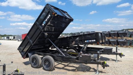 NEW 2024 BWise 6x10 Deckover Dump Trailer w/ One Piece Tailgate &amp; Drop Sides
Model: DD10-10
GVW: 9990#
Unladen: 2300#
Payload: 7690#
OPTIONS ADDED:
72&quot;W x 10&#39;L
2 5/16&quot; Adjustable Coupler
8k Side Wind Jack
One Piece Tailgate
5.2k SS Tandem Axle - Elec
ST225/75R15D Radl Black Mod
Group 27 Deep Cycle Battery
10 Gauge Floor
12 Gauge Fold Down Sides
4&quot; Double Acting Cylinder
LED Rubber Mounted Lights
Battery Charger
SPECS:
Suspension: 5 Leaf Slipper
Toolbox: Lockable Pump Box with Gas Shock
Wiring Harness: All- Weather Wiring Harness (7-Way RV)
Brakes: Self Adjusting Brakes
Stake Pockets: Full Height Stake Pockets
Charge Wire: Charge Wire with Circuit Breaker
WE ARE YOUR ONE STOP SHOP FOR ALL PENNDOT PAPERWORK, FINANCING &amp; INSPECTIONS WHEN YOU PURCHASE A TRAILER HERE AT SMOUSE&#39;S.
** FINANCING AVAILABLE FOR THOSE WHO QUALIFY
** FULL SERVICE CENTER TO INCLUDE INSPECTION,REPAIRS &amp; MODIFICATIONS
** WE STOCK TRAILER PARTS AND ACCESSORIES
** NEED A BRAKE CONTROL? WE INSTALL YOUR BREAK CONTROL WHILE WE ARE DOING YOUR PAPERWORK (IF TRUCK IS PREWIRED) ON YOUR NEW TRAILER.
** WE ARE A MEMBER OF COSTARS
WE ACCEPT CASH-CHECK, VISA &amp; MASTERCARD
*Price, if shown, does not include government &amp; PENNDOT fees, taxes, dealer document preparation charges or any finance charges (if applicable). FOB Mt Pleasant, Pa
Final actual sales price will vary depending on options or accessories selected.
NOTE: Models with a price of &quot;Request a Quote&quot; are always included in a $0 search, regardless of actual value