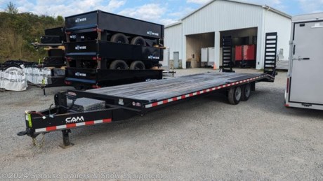 NEW 2023 CAM Superline 24+4 HD Deckover Tagalong w/ 6&#39; Stand Up Ramps
STANDARD DUTY DECKOVER TRAILER
The Standard Duty Deckover Trailer features a 4&#39; Beavertail with 6&#39; Adjustable Spring Assisted Ramps makes the angle less steep for loading and unloading equipment easier and safer. Tired of adjusting ramps to load your equipment? The Standard Duty Deckover offers optional full width Super Ramps with a 5&#39; Self Cleaning Beavertail to eliminate having to adjust ramps to load equipment.
GVW: 17600#
Unladen: 5150#
Payload: 12450#
MODEL: 8CAM8244DO
SPECS:
Main Frame: 8&quot; I-Beam @ 13 lbs.
Crossmembers: 3&quot; Channel
Side Rail: 5 Channel
Tongue: 8&quot; I-Beam @ 13 lbs.
Beavertail: 4&#39;
Coupler: Adjustable 2 5/16&quot; Ball Coupler
Jack: 12k Bolt on Drop Leg Jack
Axles: 8000lb Oil Bath
Suspension: Slipper Spring Suspension
Tires: 21575R17.5 LRH
Wheels: 17.5&quot;, 8 on 6.5
Decking: Oak Decking
Lights: LED Lights - Rubber Mounted
Electric Plug: 7- Way SAE Plug
Finish: PPG Industrial Polyurethane Paint
Overall Length: 320&quot;
Deck Height: 35&quot;
Coupler Height: 22&quot; - 31&quot;
Ramps: 6&#39; Adjustable Spring Assisted Ramps
FEATURES:
Steel Plated Tongue
Adjustable 2-5/16&quot; Ball Coupler
Safety Chains
12k Bolt-On Drop Leg Jack
Dual 12k 2-Speed Bolt-On Jacks (17.6k Models)
7-Way SAE Plug
Zip Breakaway System
6&#39; Adjustable Spring-Assisted (Angle or Wood Filled) Ramps
Polyurethane Paint Finish
Full Width Super Ramps
EZ Lube Hubs
Oil Bath Axles (8 Ton Models)
Electric Brake Axles (2)
Nev-R-Adjust Brakes
Slipper Spring Suspension
Steel Wheels
Epoxy Primer
Pressure-Treated Pine Decking
Oak Decking (17.6k Models)
Spare Tire Mount
D-Ring Tie-Downs - 5/8&quot; (6)
Stake Pockets and Rub Rail
Steel Toolbox
Mud Flaps
Sealed Wiring Harness
LED Lights - Rubber Mounted
Three Year Warranty
WE ARE YOUR ONE STOP SHOP FOR ALL PENNDOT PAPERWORK, FINANCING &amp; INSPECTIONS WHEN YOU PURCHASE A TRAILER HERE AT SMOUSE&#39;S.
** FINANCING AVAILABLE FOR THOSE WHO QUALIFY
** FULL SERVICE CENTER TO INCLUDE INSPECTION,REPAIRS &amp; MODIFICATIONS
** WE STOCK TRAILER PARTS AND ACCESSORIES
** NEED A BRAKE CONTROL? WE INSTALL YOUR BREAK CONTROL WHILE WE ARE DOING YOUR PAPERWORK (IF TRUCK IS PREWIRED) ON YOUR NEW TRAILER.
** WE ARE A MEMBER OF COSTARS
*WE ACCEPT CASH-CHECK, VISA &amp; MASTERCARD*
*Price, if shown, does not include government &amp; PENNDOT fees, taxes, dealer document preparation charges or any finance charges (if applicable). FOB Mt Pleasant, Pa
Final actual sales price will vary depending on options or accessories selected.
NOTE: Models with a price of &quot;Request a Quote&quot; are always included in a $0 search, regardless of actual value
