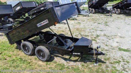 NEW 2024 BWise 6x10 Deckover Dump Trailer w/ One Piece Gate (9990# GVW)
MODEL: DTR610D-10
CASH, CHECK OR FINANCING PRICE $6175!!!
GVW: 9990
Unladen: 1960
Payload: 8030
OPTIONS ADDED:
2 5/16&quot; A-Frame Coupler
5k Top Wind Jack
One Piece Tailgate
5.2k II Tandem Axle - Elec
ST22575R15 Radl Black Mod
Group 27 Deep Cycle Battery
3&quot; Single Acting Cylinder
SPECS:
5&quot; Channel Main Frame Rails
3&quot; Channel Crossmembers
12 Gauge Steel Floor
17&quot; Fixed Sides (14 Gauge)
Full Height Stake Pockets (6)
One-Piece Tailgate
2-5/16&quot; A-Frame Coupler
5k Top Wind Jack
Bucher Power Unit w/ 20&#39; Remote
Power Up and Gravity Down Hydraulics
Deep Cycle Marine Battery SRM27
3&quot; Hydraulic Cylinder
Lockable Battery Box w/ Gas Shock
7-Way RV Plug
Sealed Wiring Harness
Breakaway Switch
Charge Wire w/ Circuit Breaker
LED Rubber Mounted Lights
Dexter EZ Lube Axles
Self Adjusting Electric Brakes
Double Eye Suspension
Black Mod Wheels
Radial Tires
Durable Powder Coat Primer
Durable Powder Coat Finish
WE ARE YOUR ONE STOP SHOP FOR ALL PENNDOT PAPERWORK, FINANCING &amp; INSPECTIONS WHEN YOU PURCHASE A TRAILER HERE AT SMOUSE&#39;S.
** FINANCING AVAILABLE FOR THOSE WHO QUALIFY
** FULL SERVICE CENTER TO INCLUDE INSPECTION,REPAIRS &amp; MODIFICATIONS
** WE STOCK TRAILER PARTS AND ACCESSORIES
** NEED A BRAKE CONTROL? WE INSTALL YOUR BREAK CONTROL WHILE WE ARE DOING YOUR PAPERWORK (IF TRUCK IS PREWIRED) ON YOUR NEW TRAILER.
** WE ARE A MEMBER OF COSTARS
_ WE ACCEPT CASH-CHECK, VISA &amp; MASTERCARD _
*Price, if shown, does not include government &amp; PENNDOT fees, taxes, dealer document preparation charges or any finance charges (if applicable). FOB Mt Pleasant, Pa
Final actual sales price will vary depending on options or accessories selected.
NOTE: Models with a price of &quot;Request a Quote&quot; are always included in a $0 search, regardless of actual value