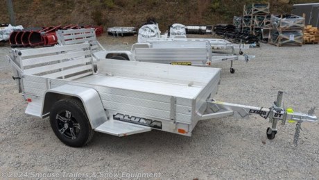 NEW 2024 Aluma 5&#39;3&quot; x 8 LW Executive Utility Trailer w/ Bi-Fold Gate
OPTIONS ADDED:
12&quot; SOLID SIDE RACK KIT (Removable)
CASH, CHECK OR FINANCING PRICE $3399!!!
Model: EX638-BT
Weight: 325#
Bed Size: 63&quot; x 96&quot;
Tires: 13&quot;
Exclusion to Executive Series:
Fender Steps
(6) Bed Lights w/ Switch
Receptacle Holder
Glow Lights
Safety Chain Holder
2000# Rubber torsion axle - No brakes - Easy lube hubs
ST175/80R13 LRC radial tires (1360# cap/tire)
Aluminum wheels, 5-4.5 BHP
Aluminum fenders
Extruded aluminum floor
6&quot; Front retaining bumper
A-Framed aluminum tongue, 48&quot; long with 2&quot; coupler
Stake pockets (2 per side)
Tie down loops (2 per side)
Swivel tongue jack, 1200# capacity
LED Lighting package, safety chains
Aluminum tailgate - 59.25&quot; x 39&quot; long
Overall width = 84.5&quot;
Overall length = 145&quot;

WE ARE YOUR ONE STOP SHOP FOR ALL PENNDOT PAPERWORK, FINANCING &amp; INSPECTIONS WHEN YOU PURCHASE A TRAILER HERE AT SMOUSE&#39;S.
** FINANCING AVAILABLE FOR THOSE WHO QUALIFY**
** FULL SERVICE CENTER TO INCLUDE INSPECTION,REPAIRS &amp; MODIFICATIONS**
** WE STOCK TRAILER PARTS AND ACCESSORIES**
** NEED A BRAKE CONTROL? WE INSTALL YOUR BREAK CONTROL WHILE WE ARE DOING YOUR PAPERWORK (IF TRUCK IS PREWIRED) ON YOUR NEW TRAILER.**
** WE ARE A MEMBER OF COSTARS**
_ WE ACCEPT CASH-CHECK, VISA &amp; MASTERCARD _
Price, if shown, does not include government &amp; PENNDOT fees, taxes, dealer document preparation charges or any finance charges (if applicable).
FOB Mt Pleasant, Pa
Final actual sales price will vary