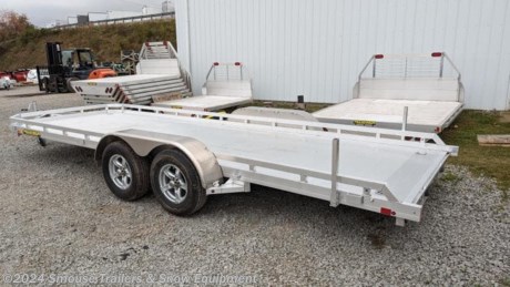 NEW 2024 Aluma 6&#39;6&quot; x 20&#39; Tandem Utility Trailer w/ Pull Out Ramps
CASH, CHECK OR FINANCING PRICE $8675!!!
GVW: 7000#
Unladen: 1350#
Payload: 5650#
Model: 7820R
Weight: 1350#
Bed Size: 77.5&quot; x 240&quot;
Tires: 14&quot;
FEATURES:
2-3500# Rubber torsion axles - Easy lube hubs
Electric brakes, breakaway kit
ST205/75R14 LRC radial tires (1760# cap/tire)
Aluminum wheels, 5-4.5 BHP
Removable aluminum fenders
Extruded aluminum floor
Front &amp; side retaining rails
A-Framed aluminum tongue, 48&quot; long with 2-5/16&quot; coupler
5&#39; Aluminum ramps with storage underneath (7812 has 4&#39; ramps standard)
Stake pockets (3 per side) (7812 - 4) stake pockets, 2 per side)
Recessed tie rings, SS 2000#
Drop-down rear stabilizer jacks (Not standard on 7812, optional)
Single-wheel swivel tongue jack, 1500# capacity
LED Lighting package, safety chains
Pull out ramps- 2-5&#39;
Overall width = 101.5&quot;
Overall length = 294&quot;
Covered under our industry-leading all-inclusive 5 year warranty!

WE ARE YOUR ONE STOP SHOP FOR ALL PENNDOT PAPERWORK, FINANCING &amp; INSPECTIONS WHEN YOU PURCHASE A TRAILER HERE AT SMOUSE&#39;S.
** FINANCING AVAILABLE FOR THOSE WHO QUALIFY
** FULL SERVICE CENTER TO INCLUDE INSPECTION,REPAIRS &amp; MODIFICATIONS
** WE STOCK TRAILER PARTS AND ACCESSORIES
** NEED A BRAKE CONTROL? WE INSTALL YOUR BREAK CONTROL WHILE WE ARE DOING YOUR PAPERWORK (IF TRUCK IS PREWIRED) ON YOUR NEW TRAILER.
** WE ARE A MEMBER OF COSTARS
_ WE ACCEPT CASH-CHECK, VISA &amp; MASTERCARD_
*Price, if shown, does not include government &amp; PENNDOT fees, taxes, dealer document preparation charges or any finance charges (if applicable). FOB Mt Pleasant, Pa
Final actual sales price will vary depending on options or accessories selected.
NOTE: Models with a price of &quot;Request a Quote&quot; are always included in a $0 search, regardless of actual value