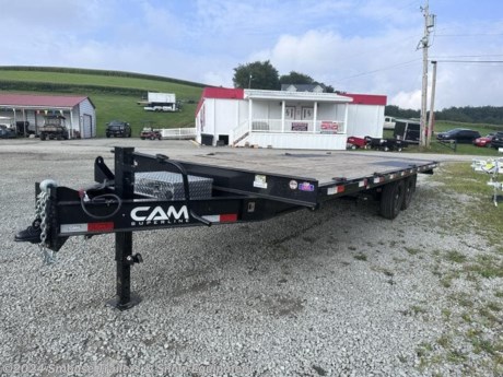 USED 2023 CAM SUPERLINE 24&#39; (4+20) Deckover Split Power Tilt Trailer
*TRAILER WILL COME WITH PA STATE INSPECTION*
*LIKE NEW CONDTION! ONLY USED ONCE!*
GVW: 15400#
Unladen: 4580#
Payload: 10820#
Model: 7CAM824DOSTT

DECKOVER SPLIT DECK TILT TRAILER
The Deckover Split Deck Tilt from CAM Superline was designed to haul small to large equipment with attachments. This trailer offers a 4&#39; stationary deck where attachments or cargo can be chained or strapped to. The Deckover Split Deck Tilt features Stake Pockets, Rub Rails, and D-Ring Tie Downs to make sure your equipment gets to its destination safe and secure.
SPECS:
Main Frame: 8&quot; I - Beam @ 10 lb
Crossmembers: 3&quot; Channel
Side Rail: 5&quot; Channel @ 6.7lb
Tongue: 8&quot; I-Beam @ 10lb
Coupler: Adjustable 2 5/16&quot; Ball Coupler or Pintle Ring
Jack: 12k Bolt on Drop Leg Jack
Axles: 7000lb Greased
Suspension: Slipper Spring Suspension
Tires: 23580R16 LRE
Wheels: 16&quot; Spoke
Decking: Pressure Treated Pine Decking
Lights: LED Lights - Rubber Mounted
Electric Plug: 7-Way SAE Plug
Finish: PPG INdustrial Polyurethane Paint
Overall Length: 348&quot;
Deck Height: 35&quot;
Coupler Height: 20.5&quot; - 29.5&quot;
Approach Plate: Knife Edge Approach
Load Angle: 16&quot;
FEATURES:
Steel Plated Tongue
Adjustable 2-5/16&quot; Ball Coupler or Pintle Ring
Safety Chains
7-Way SAE Plug
Zip Breakaway System
12K Bolt-On Drop Leg Jack
Knife Edge Approach
Rear Impact Guard
EZ Lube Axles (Oil Bath on 8 Ton Model)
Electric Brakes Axles (2)
Nev-R-Adjust Brakes
Slipper Spring Suspension
Silver Wheels
Epoxy Primer
Polyurethane Paint Finish
Pressure-Treated Pine Decking (Oak Decking on 8 Ton Model)
Spare Tire Mount
D-Ring Tie-Downs - 5/8&quot; (8)
Stake Pockets and Rub Rail
Aluminum Toolbox
Mud Flaps
Sealed Wiring Harness
LED Lights - Rubber Mounted
Flow Control Valve
Power Up / Power Down
Dual Hydraulic Cylinders
Three Year Warranty
WE ARE YOUR ONE STOP SHOP FOR ALL PENNDOT PAPERWORK, FINANCING &amp; INSPECTIONS WHEN YOU PURCHASE A TRAILER HERE AT SMOUSE&#39;S.
** FINANCING AVAILABLE FOR THOSE WHO QUALIFY
** FULL SERVICE CENTER TO INCLUDE INSPECTION,REPAIRS &amp; MODIFICATIONS
** WE STOCK TRAILER PARTS AND ACCESSORIES
** NEED A BRAKE CONTROL? WE INSTALL YOUR BREAK CONTROL WHILE WE ARE DOING YOUR PAPERWORK (IF TRUCK IS PREWIRED) ON YOUR NEW TRAILER.
** WE ARE A MEMBER OF COSTARS
WE ACCEPT CASH-CHECK, VISA &amp; MASTERCARD
*Price, if shown, does not include government &amp; PENNDOT fees, taxes, dealer document preparation charges or any finance charges (if applicable). FOB Mt Pleasant, Pa
Final actual sales price will vary depending on options or accessories selected.
NOTE: Models with a price of &quot;Request a Quote&quot; are always included in a $0 search, regardless of actual value
