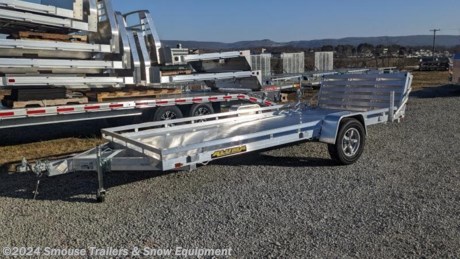 NEW 2024 Aluma 6&#39;6&quot; x 15 Utility Trailer w/ Bi-Fold Gate
CASH, CHECK OR FINANCING PRICE $5975!!!
GVW: 4000#
Unladen: 820#
Payload: 3180#
SPECS:
Model: 7815S-EL-BT-TR
Weight: 820#
Bed Size: 77.5&quot; x 182&quot;
Tires: 15&quot;
* 4000# Rubber torsion axle - Electric brakes - Easy lube hubs
* ST205/75R15 LRC Radial tires (1760# cap/tire)
* Aluminum wheels, 5-4.5 BHP * Aluminum fenders
* Extruded aluminum floor
* Front &amp; side retaining rails
* A-Framed aluminum tongue, 42&quot; long with 2&quot; coupler
* Stake pockets (3 per side)
* Tie down loops (3 per side)
* Rear stabilizer legs (1 per side)
* Swivel tongue jack, 1200# capacity
* LED Lighting package, safety chains
* Aluminum tailgate - 75.5&quot; x 44&quot; long / Bi-fold - 75.5&quot; x 60&quot; long
* Overall width = 101.5&quot; * Overall length = 227.5&quot;
WE ARE YOUR ONE STOP SHOP FOR ALL PENNDOT PAPERWORK, FINANCING &amp; INSPECTIONS WHEN YOU PURCHASE A TRAILER HERE AT SMOUSE&#39;S.
** FINANCING AVAILABLE FOR THOSE WHO QUALIFY
** FULL SERVICE CENTER TO INCLUDE INSPECTION,REPAIRS &amp; MODIFICATIONS
** WE STOCK TRAILER PARTS AND ACCESSORIES
** NEED A BRAKE CONTROL? WE INSTALL YOUR BREAK CONTROL WHILE WE ARE DOING YOUR PAPERWORK (IF TRUCK IS PREWIRED) ON YOUR NEW TRAILER.
** WE ARE A MEMBER OF COSTARS
_ WE ACCEPT CASH-CHECK, VISA &amp; MASTERCARD _
*Price, if shown, does not include government &amp; PENNDOT fees, taxes, dealer document preparation charges or any finance charges (if applicable). FOB Mt Pleasant, Pa
Final actual sales price will vary depending on options or accessories selected.
NOTE: Models with a price of &quot;Request a Quote&quot; are always included in a $0 search, regardless of actual value