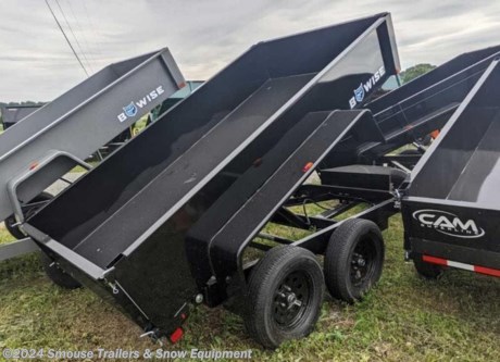NEW 2024 BWise 5x10 Tandem Axle Lo Pro Dump Trailer w/ One Piece Gate
CASH, CHECK OR FINANCING PRICE $5750!!!
MODEL: DTR510LP-7-D - BLACK
GVW: 7000#
Unladen: 1685#
Payload: 5315#
OPTIONS ADDED:
60&quot;W x 10&#39; L
2 5/16&quot; A Frame Coupler
5k Top Wind Jack
One Piece Tailgate
3.5k II Tandem Axle - Elec
ST20575R15 Radl Black Mod
Group 27 Deep Cycle Battery
3&quot; Single Acting Cylinder
SPECS:
6&quot; Channel Main Frame Rails
3&quot; Channel Crossmembers
12 Gauge Steel Floor
17&quot; Fixed Sides (14 Gauge)
Standard Fenders
Full Height Stake Pockets (6)
One-Piece Tailgate
2-5/16&quot; A-Frame Coupler
5k Top Wind Jack
Bucher Power Unit w/ 20&#39; Remote
Power Up and Gravity Down Hydraulics
Deep Cycle Marine Battery
3&quot; Hydraulic Cylinder
4&quot; Hydraulic Cylinder (10K Models)
Lockable Battery Box w/ Gas Shock
7-Way RV Plug
Sealed Wiring Harness
Breakaway Switch
Charge Wire w/ Circuit Breaker
LED Rubber Mounted Lights
Dexter EZ Lube Axles
Self Adjusting Electric Brakes
Double Eye Suspension
Black Mod Wheels
Radial Tires
Durable Powder Coat Primer
Durable Powder Coat Finish
WE ARE YOUR ONE STOP SHOP FOR ALL PENNDOT PAPERWORK, FINANCING &amp; INSPECTIONS WHEN YOU PURCHASE A TRAILER HERE AT SMOUSE&#39;S.
** FINANCING AVAILABLE FOR THOSE WHO QUALIFY
** FULL SERVICE CENTER TO INCLUDE INSPECTION,REPAIRS &amp; MODIFICATIONS
** WE STOCK TRAILER PARTS AND ACCESSORIES
** NEED A BRAKE CONTROL? WE INSTALL YOUR BREAK CONTROL WHILE WE ARE DOING YOUR PAPERWORK (IF TRUCK IS PREWIRED) ON YOUR NEW TRAILER.
** WE ARE A MEMBER OF COSTARS
_ WE ACCEPT CASH-CHECK &amp; ALL MAJOR CREDIT CARDS _
*Price, if shown, does not include government &amp; PENNDOT fees, taxes, dealer document preparation charges or any finance charges (if applicable). FOB Mt Pleasant, Pa
Final actual sales price will vary depending on options or accessories selected.
NOTE: Models with a price of &quot;Request a Quote&quot; are always included in a $0 search, regardless of actual value