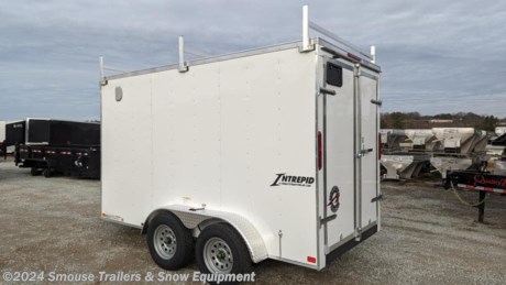 NEW 2024 Homesteader 6x12 Tandem Intrepid V-Nose Cargo Trailer w/ Rear Barn Doors
OPTIONS:
6&quot; Additional Height (78&quot; Inside Height, 74&quot; Doors)
(3) Ladder Racks
Wall Vents
CASH, CHECK OR FINANCING PRICE $6075!!!
GVW: 7000#
Unladen: 1843#
Payload: 5157#

MODEL: 612IT
SPECS:
Overall length: 16&#39;4&quot;
Overall Height: 8&#39;
Overall Width: 7&#39;6&quot;
Interior Length: 13&#39;6&quot;
Interior Height: 78&quot;
Interior Width: 74&quot;
Door Opening Height: 74&quot;
Door Opening Width: 5&#39;2&quot;
Heavy Duty All Steel Boxed Frame Body
Tubular Steel Wall and Roof Structure
Under Coated Frame
Wall and Roof Crossmembers 24&quot; O.C. (16&quot; O.C. 8&#39; wide models)
Floor Crossmembers 24&quot; O.C. Single (16&quot; O.C. Tandem)
2&#39; V- Nose with ATP point
Aluminum Exterior with Baked Enamel Finish
One Piece Aluminum Roof
High Tech Roof Sealant
Heavy Duty Exterior Trim
Automotive Quality Gaskets &amp; Seals
LED Lights
3/4&quot; Exterior Grade Plywood Flooring
3/8&quot; Plywood Interior Wall Liner
32&quot; Side Door
Double Rear Doors (Single Door on 5&#39; Wide Models)
Interior Light
Aluminum Fenders
Modular Style Steel Wheels
Trailer Rated Radial Tires
EZ Lube Axles
Door Holdbacks
Breakaway Kit with Battery, and Charger (Tandem Models)
2000 lb. Top-wind Tongue Jack
Exterior Fasteners 6&quot; O.C.
24&quot; ATP Stoneguard
D.O.T. Compliant Lighting
D.O.T. Compliant Conspicuity Tape
2&quot; Coupler on single axle models
2 5/16&quot; Coupler on Tandem axle models
NATM Certified
The Intrepid is an exciting series is packed full of standard features that are certain to turn heads! Standard features include, but are not limited to: 2&#39; Vee-Nose, 2&#39; Aluminum Treadplate Stoneguard, 32&quot; Side Door, 6&#39;6&quot; high sidewall on 8&#39; wide models, 6&#39; high sidewall on 6&#39; &amp; 7&#39; wide models, 5&#39;6&quot; high sidewall on 5&#39; wide models, Interior Light, 3,500 lb drop EZ Lube axle, Trailer Rated Radial Tires, Aluminum ATP Fenders, 3/4&quot; plywood Exterior grade plywood floor, and 3/8&quot; plywood lined interior walls.
This series will fill the needs of many customers. Whether used for small business, motorcycle enthusiast, flea marketers, or a wide array of other needs the Intrepid is ready for any occupation. The styling and features of the Intrepid make it a very desirable trailer for many of today&#39;s trailer users.

WE ARE YOUR ONE STOP SHOP FOR ALL PENNDOT PAPERWORK, FINANCING &amp; INSPECTIONS WHEN YOU PURCHASE A TRAILER HERE AT SMOUSE&#39;S.
** FINANCING AVAILABLE FOR THOSE WHO QUALIFY
** FULL SERVICE CENTER TO INCLUDE INSPECTION,REPAIRS &amp; MODIFICATIONS
** WE STOCK TRAILER PARTS AND ACCESSORIES
** NEED A BRAKE CONTROL? WE INSTALL YOUR BREAK CONTROL WHILE WE ARE DOING YOUR PAPERWORK (IF TRUCK IS PREWIRED) ON YOUR NEW TRAILER.
** WE ARE A MEMBER OF COSTARS
_ WE ACCEPT CASH-CHECK, VISA &amp; MASTERCARD _
*Price, if shown, does not include government &amp; PENNDOT fees, taxes, dealer document preparation charges or any finance charges (if applicable). FOB Mt Pleasant, Pa
Final actual sales price will vary depending on options or accessories selected.
NOTE: Models with a price of &quot;Request a Quote&quot; are always included in a $0 search, regardless of actual value&amp;