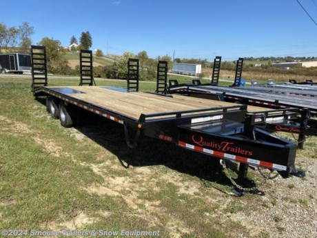 NEW 2024 Quality 20+5 HD Tandem Dual Deckover Tagalong W/Spring Assisted Ramps

CASH OR CHECK PRICE $11,999!!!
GVW: 25000#
Unladen: 5580#
Payload: 19420#

Professional Grade (in addition to General Duty features): Heavier main frame I-beams and side rails with closer cross member spacing allow a higher GVWR rating, premium radial tires, toolbox with lockable lid (standard on all professional grade models), LED rubber mounted sealed beam lighting in enclosed boxes with sealed modular wiring harness.
SPECS:
Treated wood deck
96&quot; wood deck 101.5&quot; to outside of rubrails
10000 lb. oil bath axles with all wheel brakes
Slipper spring suspension
235/80 R16 load range E 10 ply rating West Lake Radial tires
12&quot; I-beam frame (W12x16)
6&quot; channel side rails
3&quot; channel cross members - 16&quot; spacing
Cold form continuous tongue (no notching or heating)
Toolbox with lockable lid built into tongue
5 ft. swing-up ramps with support foot
Pintle ring on heavy adjustable plate (no ball hitch available)
12000 lb. drop-foot jack
Metal plate over wheels for lowest possible loaded deck height (35&quot;)
Stake pockets and rubrail
Self charging break away kit, safety chains, full DOT reflective tape and all rubber mounted LED sealed beam lighting with U.S made sealed modular harness with 5 year warranty
Primed, 2 coats of acrylic enamel, pin stripe
WE ARE YOUR ONE STOP SHOP FOR ALL PENNDOT PAPERWORK, FINANCING &amp; INSPECTIONS WHEN YOU PURCHASE A TRAILER HERE AT SMOUSE&#39;S.
** FINANCING AVAILABLE FOR THOSE WHO QUALIFY
** FULL SERVICE CENTER TO INCLUDE INSPECTION,REPAIRS &amp; MODIFICATIONS
** WE STOCK TRAILER PARTS AND ACCESSORIES
** NEED A BRAKE CONTROL? WE INSTALL YOUR BREAK CONTROL WHILE WE ARE DOING YOUR PAPERWORK (IF TRUCK IS PREWIRED) ON YOUR NEW TRAILER.
** WE ARE A MEMBER OF COSTARS
_ WE ACCEPT CASH-CHECK, VISA &amp; MASTERCARD _
*Price, if shown, does not include government &amp; PENNDOT fees, taxes, dealer document preparation charges or any finance charges (if applicable). FOB Mt Pleasant, Pa
Final actual sales price will vary depending on options or accessories selected.
NOTE: Models with a price of &quot;Request a Quote&quot; are always included in a $0 search, regardless of actual value