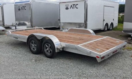 NEW 2024 Legend 18&#39; HD Aluminum Open Car Hauler w/ Underbody Ramps &amp; Aluminum Wheels LG349

## $8925!!! IS CASH, CHECK OR FINANCING PRICE!!!!

**This strong yet lightweight aluminum trailer may be called a &quot;car&quot; hauler, but it has quickly become a favorite of side-by-side and Jeep enthusiasts. Take your choice of easy to use rear slide-in ramps. Standard rubrail, stake pockets, and 5k D-Rings offer plenty of tie down options.**

9990#GVWR
1446#UNLADEN
8544#PAYLOAD

**Model#7X18OCHTA35**

SPECS:
Overall Length: 263&quot;
Overall Width: 102&quot;
Interior Box Length: 217&quot;
Width Between Fenders: 82.5&quot;
Deck Height: 24&quot;
Rear Load Type: 80&quot; Underbody Ramps
Axle Type: EZ - Lube Torsion
Axle Size: 5200#
Brakes: 2 Electric Brakes
Tire Size: 22575R15
Wheels: Silver Mod Steel
Cross Members Size: 2&quot; x 3&quot; Tube
Cross Member Spacing: 16&quot; OC
Frame: 2&quot; x 6&quot;
Tongue: 2&quot; x 6&quot; Tube w/Steel Reinforcement
Bump Rail: 2&quot; x 2&quot; Tube
Floor: Dura Color Pressure Treated 2x6 Pine
Exterior Lighting Type: Suface Mount LED
Coupler: 2 5/16&quot; A-Frame
Jack: 2000# Top Wind
Fenders: ATP Fender
Rub Rail: Included
Stake Pockets: Included
Tie Downs: 4-5000# D-Rings

&lt;br&gt;
**WE ARE YOUR ONE STOP SHOP FOR ALL PENNDOT PAPERWORK, FINANCING &amp; INSPECTIONS WHEN YOU PURCHASE A TRAILER HERE AT SMOUSE&#39;S.**

\*\* FINANCING AVAILABLE FOR THOSE WHO QUALIFY
\*\* FULL SERVICE CENTER TO INCLUDE INSPECTION,REPAIRS &amp; MODIFICATIONS
\*\* WE STOCK TRAILER PARTS AND ACCESSORIES
\*\* NEED A BRAKE CONTROL? WE INSTALL YOUR BREAK CONTROL WHILE WE ARE DOING YOUR PAPERWORK (IF TRUCK IS PREWIRED) ON YOUR NEW TRAILER.
\*\* WE ARE A MEMBER OF COSTARS

**WE ACCEPT CASH-CHECK, VISA &amp; MASTERCARD**

\*Price, if shown, does not include government &amp; PENNDOT fees, taxes, dealer document preparation charges or any finance charges (if applicable). FOB Mt Pleasant, Pa
Final actual sales price will vary depending on options or accessories selected.
NOTE: Models with a price of &quot;Request a Quote&quot; are always included in a $0 search, regardless of actual value