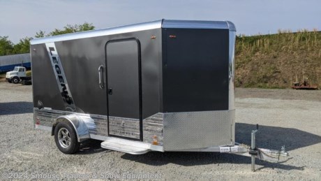 NEW 2024 Legend 6x12 + 3&#39; V Deluxe V-Nose Cargo Trailer w/ Ramp Door LG334

#### 

**OPTIONS ADDED:**
**78&quot; Interior Height (73&quot; Door)**
**20575R15 Gunmetal Aluminum Wheels**
**Ramp Door Flip Out**

## $7875 IS CASH, CHECK OR FINANCING PRICE!!!

GVW: 2990#
Unladen: 1350#
Payload: 1640#

**6X15DVN**
HEIGHT: STANDARD: 78&quot; INTERIOR HEIGHT
SINGLE AXLE: 3500# 5-BOLT TORSION IDLER 86/72 #922
SPREAD AXLE: NO SPREAD AXLE
TIRES &amp; WHEELS: RADIAL GUNMETAL ALUMINUM 15&quot; 5-BOLT ST205/75R15 FENDERS: 10&quot; X 36&quot; ATP FENDER
MAIN FRAME: 4&quot; TUBE
FLOOR CROSS MEMBERS: 24&quot; OC FLOOR
WALL STUDS: 16&quot; OC WALLS
ROOF BOWS: 24&quot; OC ROOF
ROOF: 72.5&quot;
SAFETY CHAIN: 1/4&quot; X 36&quot; (12,600 LBS)
HITCH: 2&quot; COUPLER
TONGUE: STANDARD TONGUE
TONGUE JACK: 2000# WITH JACK FOOT
TRAILER CONNECTOR: 4-WAY FLAT 8&#39;
SKIN THICKNESS: .030 ALUMINUM SKINS
EXTERIOR SCREWS: ZINC EXTERIOR SCREWS
SINGLE COLOR: CHARCOAL
STRIPE OPTION: SINGLE COLOR W/ POLISHED ACCENT STRIPE AND DECAL S-LOCK: POLISHED TOP &amp; NOSE
STONE GUARD: 24&quot; X 102&quot; POLISHED ATP
SKIRTING: 16&quot; MESA
REAR DOOR: RAMP
RAMP FLAP: REAR STANDARD
SIDE DOOR : RADIUS 30X68 CURBSIDE / BLACK FRAME
SIDE DOOR HOLD BACK: (1) 4&quot; ALUMINUM HOLD BACK
DOOR HARDWARE: S/S RAMP DOOR HARDWARE LOCKABLE BLACK
ALL-WEATHER HASPS
DOOR HARDWARE: (1) LEGEND LIGHTED GRAB HANDLE
SIDE DOOR STEP: (1) LEGEND FIXED STEP
FLOOR COVERING: 3/4&quot; ENGINEERED WOOD
REAR DOOR COVERING: 3/4&quot; ENGINEERED WOOD
INTERIOR WALLS: 3/8&quot; ENGINEERED WOOD
INTERIOR TRIM: ATP INTERIOR TRIM
CEILING: NO BUTLER WHITE VINYL CEILING
SPRING COVERS: NO SPRING COVER
1000# D-RINGS: (4) 1000# D-RINGS INSTALLED
SIDE VENTS: (1 PAIR) PLASTIC FORCED AIR SIDE VENTS
DOME LIGHTS: (2) RECTANGULAR LED DOME LIGHTS W/12V SWITCH CLEARANCE LIGHTS: STANDARD LED CLEARANCE LIGHTS
TAIL LIGHTS: (1 PAIR) LED TAIL LIGHTS (STANDARD)
12V ELECTRICAL: INTERIOR MOUNTED 12V JUNCTION BOX
110V PACKAGE: NO SERVICE CHOSEN
EXTERIOR MARKING: STANDARD DECALS

&lt;br&gt;
&lt;br&gt;
**WE ARE YOUR ONE STOP SHOP FOR ALL PENNDOT PAPERWORK, FINANCING &amp; INSPECTIONS WHEN YOU PURCHASE A TRAILER HERE AT SMOUSE&#39;S.**

\*\* FINANCING AVAILABLE FOR THOSE WHO QUALIFY
\*\* FULL SERVICE CENTER TO INCLUDE INSPECTION,REPAIRS &amp; MODIFICATIONS
\*\* WE STOCK TRAILER PARTS AND ACCESSORIES
\*\* NEED A BRAKE CONTROL? WE INSTALL YOUR BREAK CONTROL WHILE WE ARE DOING YOUR PAPERWORK (IF TRUCK IS PREWIRED) ON YOUR NEW TRAILER.
\*\* WE ARE A MEMBER OF COSTARS

**WE ACCEPT CASH-CHECK, VISA &amp; MASTERCARD**

\*Price, if shown, does not include government &amp; PENNDOT fees, taxes, dealer document preparation charges or any finance charges (if applicable). FOB Mt Pleasant, Pa
Final actual sales price will vary depending on options or accessories selected.
NOTE: Models with a price of &quot;Request a Quote&quot; are always included in a $0 search, regardless of actual value
