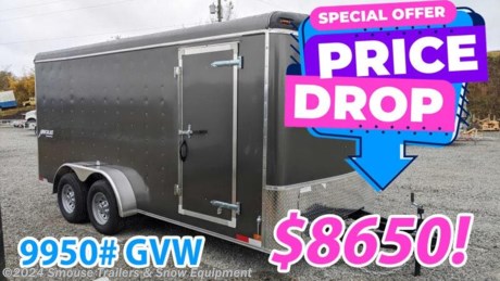 NEW 2023 Homesteader 7x16 Hercules Cargo Trailer w/ Ramp Door

**OPTIONS ADDED:**
**78&quot; Inside, 72&quot; Door**
**STANDARD HASP IPO LOCKABLE DOOR**
**WALL POST: 12&quot; OC**
**ROOF POST: 12&quot; OC**
**CROSSMEMBERS: 12&quot; OC**

## $8650!!! IS CASH, CHECK OR FINANCING PRICE!

GVW: 9950#
Unladen: 2818#
Payload: 7132#

**Model: 716HT**

&lt;br&gt;
&lt;br&gt;
SPECS:
Overall Length: 20&#39;4&quot;
Overall Height: 8&#39;6&quot;
Overall Width: 8&#39;6&quot;
Interior Length: 16&#39;5&quot;
Interior Height: 78&quot;
Interior Width: 6&#39;8&quot;
Door Opening Height: 72&quot;
Door Opening Width: 6&#39;2&quot;
Ball Size: 2 5/16&quot;

FEATURES:
2&quot; X 6&quot; Tube Steel Frame (Tandem Models)
2&quot; X 3&quot; Tube Steel Frame (Single Models)
Under Coated Frame
Full Height Crossmembers
Tubular Steel Wall Studs 16&quot; O.C.
Tubular Roof Supports 24&quot; O.C.
Independent Suspension Torsion Axles
11 Year Manufactured Limited Warranty on Torsion Axles
EZ lube Hubs
Modular-Styled Steel Wheels
Trailer Rated Radial Tires
Aluminum Fenders
Breakaway Switch with charger (tandem models)
D.O.T. Compliant Lighting
Complete LED Lighting
Tongue Jack
Safety Chains
.030 Gauge Aluminum Exterior w/ Baked Enamel Finish
Seamless Aluminum Roof
High Tech Self-Leveling Roof Sealant
Aerodynamic Styling
Aerodynamic TPO (Thermo-Plastic Poly-Olefin) Nosecap
Exterior Long Life Coated Fasteners 6 &quot; O.C.
Automotive Quality Gaskets and Seals
Semi-Trailer Style Door Fastener Bars with Zinc-Coated Finish
Keyed Lockable Door Hasp
Door Grab Handles
Aluminum Door Holdbacks
Premium 3/8&quot; Plywood Sidewall Liner
3/4&quot; Exterior Grade Plywood Floor
Interior Light
3 Year Limited Warranty
Floor Crossmembers 16&quot; O.C.
Chrome Hub Covers
Electric Brakes (tandem models only, both axles)
D.O.T. Compliant Conspicuity Tape
Recessed Door Frames
Door Chains
NATM Certified

**Hercules Enclosed Cargo Trailers**
**The Hercules is the premium series of our enclosed trailers. Incorporated into each trailer are the finest materials and components available for an enclosed trailer. The Hercules is frequently chosen by those needing a durable, long lasting enclosed trailer. For the discerning buyer who chooses only the best, Hercules is the one. The Hercules must go through rigorous measures during manufacturing to insure the quality you expect from a Homesteader trailer. We begin with the finest products including Torflex rubber torsion axles, E-Z lube hubs, 2 x 3 tube steel on single axle models and 2 x 6 tube steel constructed main frame for maximum strength and durability on tandem models, along with floor crossmembers and wall posts 16&quot; O.C. To the interior we add 3/4&quot; exterior grade plywood flooring, 3/8&quot; plywood sidewall liner, LED tail lights, aluminum door hold backs, lockable door hasp, and a standard dome light. For style and performance the Hercules has a sleek aerodynamic body with .030 gauge aluminum with a baked enamel finish. Every Hercules is backed by 3 year limited manufacturer warranty.**

&lt;br&gt;
&lt;br&gt;
**WE ARE YOUR ONE STOP SHOP FOR ALL PENNDOT PAPERWORK, FINANCING &amp; INSPECTIONS WHEN YOU PURCHASE A TRAILER HERE AT SMOUSE&#39;S.**
\*\* FINANCING AVAILABLE FOR THOSE WHO QUALIFY
\*\* FULL SERVICE CENTER TO INCLUDE INSPECTION,REPAIRS &amp; MODIFICATIONS
\*\* WE STOCK TRAILER PARTS AND ACCESSORIES
\*\* NEED A BRAKE CONTROL? WE INSTALL YOUR BREAK CONTROL WHILE WE ARE DOING YOUR PAPERWORK (IF TRUCK IS PREWIRED) ON YOUR NEW TRAILER.
\*\* WE ARE A MEMBER OF COSTARS
\_ **WE ACCEPT CASH-CHECK, VISA &amp; MASTERCARD** \_
\*Price, if shown, does not include government &amp; PENNDOT fees, taxes, dealer document preparation charges or any finance charges (if applicable). FOB Mt Pleasant, Pa
Final actual sales price will vary depending on options or accessories selected.
NOTE: Models with a price of &quot;Request a Quote&quot; are always included in a $0 search, regardless of actual value