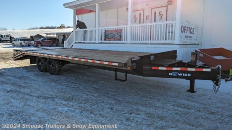 NEW 2024 BWise 19+5 HD Deckover Tagalong w/ Self Cleaning Dove &amp; Full Width Wedge Ramps

OPTIONS ADDED: 
5&#39; SELF CLEANING BEAVERTAIL
5&#39; FULL WIDTH WEDGE RAMPS

## **$11,925!!! IS CASH, CHECK OR FINANCING PRICE!!!**


GVW: 15400#
Unladen: 4535#
Payload: 10865#

**MODEL: EDB24-15**
***58CB1EH22RC004132 (BW471)***

&lt;br&gt;
&lt;br&gt;
With added deck width and ground clearance, the EHD Channel Frame Deckover Equipment Trailer models are perfect when both added EHD15 ground clearance and added deck width are needed to haul your cargo.

LENGTH 24’
WIDTH 102”
FRAME 10” Channel
CROSSMEMBER 3” Channel
FLOORING DURA Color Pressure Treated
FENDERS N/A
RAMPS 5’ Lay Flat Wedge Ramps
JACK 12K Spring Loaded Drop Leg Jack
AXLES 7,000 lb. Premium Axles
TIRES ST235/80R16 10 ply Radial
TOOLBOX Lockable Tool Box in Tongue
TAIL 5’ Dove Tail
STAKE POCKETS w/ RUB RAIL

&lt;br&gt;
**WE ARE YOUR ONE STOP SHOP FOR ALL PENNDOT PAPERWORK, FINANCING &amp; INSPECTIONS WHEN YOU PURCHASE A TRAILER HERE AT SMOUSE&#39;S.**

\*\* FINANCING AVAILABLE FOR THOSE WHO QUALIFY
\*\* FULL SERVICE CENTER TO INCLUDE INSPECTION,REPAIRS &amp; MODIFICATIONS
\*\* WE STOCK TRAILER PARTS AND ACCESSORIES
\*\* NEED A BRAKE CONTROL? WE INSTALL YOUR BREAK CONTROL WHILE WE ARE DOING YOUR PAPERWORK (IF TRUCK IS PREWIRED) ON YOUR NEW TRAILER.
\*\* WE ARE A MEMBER OF COSTARS

**WE ACCEPT CASH-CHECK, VISA &amp; MASTERCARD**

\*Price, if shown, does not include government &amp; PENNDOT fees, taxes, dealer document preparation charges or any finance charges (if applicable). FOB Mt Pleasant, Pa
Final actual sales price will vary depending on options or accessories selected.
NOTE: Models with a price of &quot;Request a Quote&quot; are always included in a $0 search, regardless of actual value