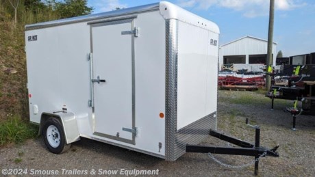 NEW 2023 Car Mate 6x12 Custom Cargo Trailer w/ Ramp Door   CM2276

**OPTIONS ADDED:**
**6&quot; Additional Height** **(78&quot; Inside, 71&quot; Door)**
**Economy Wall Vent w/Cover**
**12V LED Dome light**
**Wall Switch**

## 6025!!!! IS CASH, CHECK OR FINANCING PRICE!!!

MODEL: CM612CC

GVW: 2990
Unladen: 1590
Payload: 1400

SPECS:
Axles: 3500# Dexter Torflex Axles
Coupler: 2&quot;
Light Plug Connector: Flat 4 Pole
Overall Exterior Length: 16&#39;3&quot;
Overall Exterior Width: 94&quot;
Interior Box Length: 11&#39;8&quot;
Interior Box width: 68&quot;
Interior Height: 78&quot;
Platform height: 19&quot;
Hitch Height: 18&quot;
Ramp Rear Door: 66&quot; W x 71&quot; H Opening
Side Man Door Size: 36&quot; W
Frame: 2&quot; x 4&quot; Tube
205/75R15 C Range Tires
Silver Spoke Wheels - Bot Pattern 5 - 4 1/2
A-Frame Tongue w/Safet Chains and Hooks
Genuine Dexter Torflex Axle(s) w/E-Z Lube Hubs
2000# Tongue Jack
3/8&quot; Plywood Walls - 16&quot; OC
.030 Exterior Aluminum (11 Colors Available)
.032 Seamless 1 pc. Aluminum Roof - LIFETIME WARRANTY
Aluminum Roof Bows - 24&quot; OC
3/4&quot; Plywood Floor - Painted Both Sides - LIFETIME WARRANTY
4&quot; Formed C-Channel Crossmembers - 24&quot; OC
Structural Steel Tube Frame
Aluminum Diamond Plate Corner
16&quot; Aluminum Diamond Plate Front Stone Guard
Smooth Aluminum Fenders
Hot Dipped Galvanized Door Hardware
LED Lighting - LIFETIME WARRANTY

**WE ARE YOUR ONE STOP SHOP FOR ALL PENNDOT PAPERWORK, FINANCING &amp; INSPECTIONS WHEN YOU PURCHASE A TRAILER HERE AT SMOUSE&#39;S.**
\*\* FINANCING AVAILABLE FOR THOSE WHO QUALIFY
\*\* FULL SERVICE CENTER TO INCLUDE INSPECTION,REPAIRS &amp; MODIFICATIONS
\*\* WE STOCK TRAILER PARTS AND ACCESSORIES
\*\* NEED A BRAKE CONTROL? WE INSTALL YOUR BREAK CONTROL WHILE WE ARE DOING YOUR PAPERWORK (IF TRUCK IS PREWIRED) ON YOUR NEW TRAILER.
\*\* WE ARE A MEMBER OF COSTARS
\_ **WE ACCEPT CASH-CHECK, VISA &amp; MASTERCARD** \_
\*Price, if shown, does not include government &amp; PENNDOT fees, taxes, dealer document preparation charges or any finance charges (if applicable). FOB Mt Pleasant, Pa
Final actual sales price will vary depending on options or accessories selected.
NOTE: Models with a price of &quot;Request a Quote&quot; are always included in a $0 search, regardless of actual value