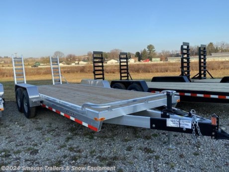 NEW 2023 Legend 20&#39; HD Lo Pro Aluminum Equipment Hauler w/ Wood Deck

# **$9999!!! IS CASH, CHECK OR FINANCING PRICE!!!**

GVW: 14000#
Unladen: 2150#
Payload: 11850#

SPECS:
Overall Length: 309.5&quot;
Overall Width: 102&quot;
Interior Box Length: 239&quot;
Dove: 32&quot;
Interior Box Width: 82.5&quot;
Deck Height: 25.75&quot;
Rear Load Type: Flip Knee Ramps
Axle Type: EZ - Lube Torsion
Axle Size: 7000#
Brakes: 2 Electric Brakes
Tire Size: ST23580R16
Wheels: Silver Mod Steel
Cross Member Size: 2&quot; x 3&quot; Tube
Cross Member Spacing: 16&quot; OC
Frame: 2&quot; x 7&quot; Tube
Tongue: 2&quot; x 6&quot; Tube w/Steel Reinforcement
Bump Rail: 2&quot; x 2&quot; tube
Floor: Dura Color Pressure Treated 2x6 Pine
Exterior Lighting Type: Surface Mount LED
Coupler: 2 5/16&quot; Adjustable
Jack: 7000# Drop Leg
Fenders: Removable HD ATP Fender
Rub Rail: 3/8&quot; Feathered
Tie Downs: Stake Pockets w/Chain Spools

**WE ARE YOUR ONE STOP SHOP FOR ALL PENNDOT PAPERWORK, FINANCING &amp; INSPECTIONS WHEN YOU PURCHASE A TRAILER HERE AT SMOUSE&#39;S.**

\*\* FINANCING AVAILABLE FOR THOSE WHO QUALIFY
\*\* FULL SERVICE CENTER TO INCLUDE INSPECTION,REPAIRS &amp; MODIFICATIONS
\*\* WE STOCK TRAILER PARTS AND ACCESSORIES
\*\* NEED A BRAKE CONTROL? WE INSTALL YOUR BREAK CONTROL WHILE WE ARE DOING YOUR PAPERWORK (IF TRUCK IS PREWIRED) ON YOUR NEW TRAILER.
\*\* WE ARE A MEMBER OF COSTARS

\_ **WE ACCEPT CASH-CHECK, VISA &amp; MASTERCARD** \_

\*Price, if shown, does not include government &amp; PENNDOT fees, taxes, dealer document preparation charges or any finance charges (if applicable). FOB Mt Pleasant, Pa
Final actual sales price will vary depending on options or accessories selected.
NOTE: Models with a price of &quot;Request a Quote&quot; are always included in a $0 search, regardless of actual value