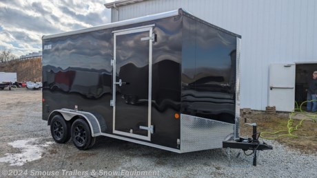 2024 Car Mate 7x14 HD Avalanche V-Nose Cargo w/ Ramp Door (12&quot; Add&#39;l Hgt)

**OPTIONS ADDED:**
**12&quot; Additional Height (84&quot; Inside, 77&quot; Doors)**
**(** **2) 12V LED Dome Lights w/ Wall Switch**
**(2) Econo Wall Vents**
**Aluminum Diamond Plate Fenders**
**20575R15 Matte Black Aluminum Wheels**

## $9399!!! IS CASH, CHECK OR FINANCING PRICE!!!

GVW: 7000#
Unladen: 2375#
Payload: 4625#

**Model: CM714AVL-HD**

**MEASUREMENTS**
Interior V: 3&#39;4&quot;
Coupler: 2-5/16&quot;
Frame: 2x4
Overall Exterior Height: 92&quot;
Overall Exterior Width: 99.5&quot;
Interior Box Width: 80&quot;
Ramp Door Width: 78&quot;
Roof Bows: Aluminum 16&quot; OC
Tongue Jack: 2000#
Aluminum Front Stone Guard: 16&quot;
A-Frame Tongue w/ Safety Chains and Hooks
Genuine Dexter Torflex&#174; Axle(s) w/E-Z Lube&#174; Hubs 
3/8? Plywood Walls – 16” OC
.030 Exterior Aluminum
.032 Seamless 1 pc. Aluminum Roof – LIFETIME WARRANTY
3/4? Plywood Floor – Painted Both Sides – LIFETIME WARRANTY
Structural Steel Tube Frame
4? Formed C-Channel Crossmembers – 24? OC
Aluminum Diamond Plate Corners
Smooth Aluminum Fenders
Hot Dipped Galvanized Door Hardware
LED Lighting – LIFETIME WARRANTY

&lt;br&gt;
&lt;br&gt;
**WE ARE YOUR ONE STOP SHOP FOR ALL PENNDOT PAPERWORK, FINANCING &amp; INSPECTIONS WHEN YOU PURCHASE A TRAILER HERE AT SMOUSE&#39;S.**

\*\* FINANCING AVAILABLE FOR THOSE WHO QUALIFY
\*\* FULL SERVICE CENTER TO INCLUDE INSPECTION,REPAIRS &amp; MODIFICATIONS
\*\* WE STOCK TRAILER PARTS AND ACCESSORIES
\*\* NEED A BRAKE CONTROL? WE INSTALL YOUR BREAK CONTROL WHILE WE ARE DOING YOUR PAPERWORK (IF TRUCK IS PREWIRED) ON YOUR NEW TRAILER.
\*\* WE ARE A MEMBER OF COSTARS

**\_ WE ACCEPT CASH-CHECK, VISA &amp; MASTERCARD \_**

\*Price, if shown, does not include government &amp; PENNDOT fees, taxes, dealer document preparation charges or any finance charges (if applicable). FOB Mt Pleasant, Pa
Final actual sales price will vary depending on options or accessories selected.
NOTE: Models with a price of &quot;Request a Quote&quot; are always included in a $0 search, regardless of actual value