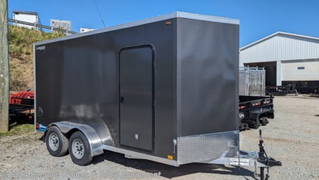NEW 2025 Legend 7x14 + 2&#39; V-Nose Aluminum Cargo Trailer w/ Ramp Door

**OPTIONS ADDED:**
**6&quot; Additional Height (84&quot; Inside, 82&quot; Door)**

## $8950!!! IS CASH, CHECK OR FINANCING PRICE!!!

**7X16TV**
HEIGHT: 6&quot; ADDITIONAL: 84&quot; INTERIOR HEIGHT
TANDEM AXLE: 3500# 5-BOLT TORSION BRAKE 95.5/82 #234 SPREAD AXLE: NO SPREAD AXLE
DELUXE PACKAGE: NO DELUXE PACKAGE
TIRES &amp; WHEELS: (4) RADIAL STEEL SILVER 14&quot; 5-BOLT ST205/75R14 FENDERS: 10&quot; X 68&quot; ATP FENDER
MAIN FRAME: 4&quot; TUBE
FLOOR CROSS MEMBERS: 24&quot; OC FLOOR
WALL STUDS: 24&quot; OC WALLS
ROOF BOWS: 24&quot; OC ROOF
ROOF: 82&quot;
SAFETY CHAIN: 1/4&quot; X 36&quot; (12,600 LBS)
HITCH: 2 5/16&quot; COUPLER
TONGUE: STANDARD TONGUE
TONGUE JACK: 2000# WITH JACK DROP LEG FOOT
TRAILER CONNECTOR: 7-WAY ROUND 8&#39;
SKIN THICKNESS: .030 ALUM
EXTERIOR SCREWS: ZINC EXTERIOR SCREWS
SINGLE COLOR: CHARCOAL
NOSE: STANDARD STYLE NOSE
NOSE AND CORNERS: COLOR MATCH NOSE &amp; CORNERS
STRIPE OPTION: SINGLE COLOR W/ NO ACCENT STRIPE
STONE GUARD: 16&quot; X 97&quot; POLISHED ATP
REAR DOOR: RAMP
SKIRTING
SIDE DOOR : RADIUS 30X68 CURBSIDE / BLACK FRAME
SIDE DOOR HOLD BACK: (1) 6&quot; PLASTIC HOLD BACK
DOOR HARDWARE: ZINC RAMP DOOR HARDWARE
FLOOR COVERING: 3/4&quot; ENGINEERED WOOD
REAR DOOR COVERING: 3/4&quot; ENGINEERED WOOD
INTERIOR WALLS: 3/8&quot; ENGINEERED WOOD
INTERIOR TRIM: ATP INTERIOR TRIM
CEILING: NO BUTLER WHITE VINYL CEILING
SPRING COVERS: NO SPRING COVER
SIDE VENTS: (1 PAIR) PLASTIC FORCED AIR SIDE VENTS
DOME LIGHTS: (1) EURO STYLE DOME LIGHT
CLEARANCE LIGHTS: STANDARD LED CLEARANCE LIGHTS
TAIL LIGHTS: (1 PAIR) LED TAIL LIGHTS (STANDARD)
110V PACKAGE: NO SERVICE CHOSEN
EXTERIOR MARKING: STANDARD DECALS

Standard Features:
Overall Length: 216&quot;
Overall Width: 102&quot;
Overall Height: 97&quot;
Interior Box Length + V: 14 + 2
Interior Box Width: 79&quot;
Rear Door Width: 74&quot;
Floor Crossmembers: 2x3 Tubing, 24&quot; OC - 3/4&quot; Engineered Wood
Frame: 2x4 Perimeter Tubing
Roof: 1x1.5 Radius Tube, 24&quot; OC
Roof Profile: Flat Top
Roof Type: Aluminum
Walls: 1x1.5 Tube, 24&quot; OC - 3/8&quot; Engineered Wood
Exterior: Bonded, .030 Screwless

&lt;br&gt;
&lt;br&gt;
**WE ARE YOUR ONE STOP SHOP FOR ALL PENNDOT PAPERWORK, FINANCING &amp; INSPECTIONS WHEN YOU PURCHASE A TRAILER HERE AT SMOUSE&#39;S.**

\*\* FINANCING AVAILABLE FOR THOSE WHO QUALIFY
\*\* FULL SERVICE CENTER TO INCLUDE INSPECTION,REPAIRS &amp; MODIFICATIONS
\*\* WE STOCK TRAILER PARTS AND ACCESSORIES
\*\* NEED A BRAKE CONTROL? WE INSTALL YOUR BREAK CONTROL WHILE WE ARE DOING YOUR PAPERWORK (IF TRUCK IS PREWIRED) ON YOUR NEW TRAILER.
\*\* WE ARE A MEMBER OF COSTARS

**\_ WE ACCEPT CASH-CHECK, VISA &amp; MASTERCARD \_**

\*Price, if shown, does not include government &amp; PENNDOT fees, taxes, dealer document preparation charges or any finance charges (if applicable). FOB Mt Pleasant, Pa

Final actual sales price will vary depending on options or accessories selected.
NOTE: Models with a price of &quot;Request a Quote&quot; are always included in a $0 search, regardless of actual value
