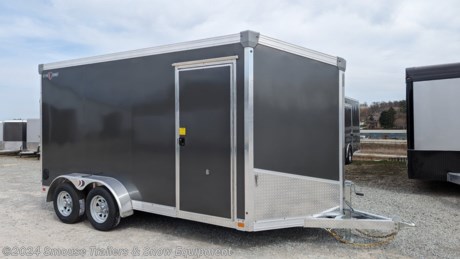 NEW 2024 Ideal Cargo 7x14 Evocore V-Nose Cargo w/ Ramp

**OPTIONS ADDED:**
**12&quot; Additional Height (86&quot; Inside, 80&quot; Door)**
**Adjustable Coupler**
**16&quot; OC Floor**
**20575R15 Galvanized Wheels**

## *$12,150!!! INTRO PRICE* \- CASH\, CHECK OR FINANCING PRICE\!\!\!

## 

**MODEL: IDEV714TA2**

GVW: 7000#
Unladen: 2092#
Payload: 4908#

**MEASUREMENTS:**
Overall Length: 236&quot;
Overall Width: 102&quot;
Inside Length: 199&quot; (14&#39; + 32&quot; V)
Inside Width: 81.5&quot;
Side Door: 32x67
Rear Door Width: 73.5&quot;
Deck Height: 17.5&quot;

**INNOVATIVE FEATURES!!!**

* The walls and roof are made of robust GreenEdge bio-composite panels, without joints.
* The floor is made of ULTRA resistant anti-slip panels.
* The trailer&#39;s interior and exterior finish feature a unique, unrivalled aesthetic.
* GreenEdge bio-composite panels are made from 100% recycled materials. Average of 6500 plastic bottles recycled per trailer manufacturered.
* GreenEdge bio-composite panels are assembled with a solid aluminum extruded structure exceeding the durability standards of any other trailer on the market.
* GreenEdge technology ensures that your trailer is already R5 insulated.
* The floor stucture is made of 100% hot-dip galvanized steel. The framing of the walls are made of aluminum extrusions.
* The rear cap is made of a heavy-duty aluminum extruded structure reinforced with galvanized steel gussets.
* Biocomposite panels made from recycled plastic bottles.
* High impact resistance.
* Smaller carbon footprint.
* Thermal resistance, insulation and soundproofing.
* Unrivalled panel lifespan.
* In 3 words: sleek, lightweight and robust

**INNOVATION AT YOUR DISPOSAL**

* Insulated lining offers a temperate and comfortable space for you and less damageable for your equipment.
* Soundproof lining allows you to work without disturbing your customers.
* A white finish interior ensures incresed bightness.
* Panels specially conceived to allow a customized arrangement without complications.
* Heavy duty material for a reduced wear and increased longevity.
* White finish = brighter interior
* Thermal and sound insulation
* Easy installation for interior design

#### THE ID&#201;AL CARGO DIFFERENCE IN 10 POINTS

1. Single side door with flush lock handle and ramp door (1,200 lb capacity) for SA and TA trailers or ramp door (4,500 lb capacity) for TA3 and more. Duraflap and 4 floor D-rings included.
2. ULTRA impact-resistant and joint-free GreenEdge biocomposite panel walls and roof.
3. High-performance LED interior and exterior lights, and connector that stays flexible up to -40 &#176;C.
4. Triple tongue with adjustable coupler &amp; 7,000 lb galvanized steel (Zinc) trailer jack.
5. ULTRA-STURDY non-slip floor.
6. Hot dip galvanized steel rim and premium radial tires.
7. Hot dip galvanized steel floor structure with 10-year warranty.
8. GreenEdge biocomposite panel walls and roof assembled with solid aluminum extruded structure exceeding the durability standards of all other trailers currently on the market.
9. Superior interior and exterior finish, without joints, for an unrivalled aesthetic.
10. GreenEdge bio-composite panels made from 100% recycled materials—a process that helps give a second life to nearly 6,500 PET plastic bottles per manufactured unit.


**WE ARE YOUR ONE STOP SHOP FOR ALL PENNDOT PAPERWORK, FINANCING &amp; INSPECTIONS WHEN YOU PURCHASE A TRAILER HERE AT SMOUSE&#39;S.**

\*\* FINANCING AVAILABLE FOR THOSE WHO QUALIFY
\*\* FULL SERVICE CENTER TO INCLUDE INSPECTION,REPAIRS &amp; MODIFICATIONS
\*\* WE STOCK TRAILER PARTS AND ACCESSORIES
\*\* NEED A BRAKE CONTROL? WE INSTALL YOUR BREAK CONTROL WHILE WE ARE DOING YOUR PAPERWORK (IF TRUCK IS PREWIRED) ON YOUR NEW TRAILER.
\*\* WE ARE A MEMBER OF COSTARS

**\_ WE ACCEPT CASH-CHECK, VISA &amp; MASTERCARD \_**

\*Price, if shown, does not include government &amp; PENNDOT fees, taxes, dealer document preparation charges or any finance charges (if applicable). FOB Mt Pleasant, Pa
Final actual sales price will vary depending on options or accessories selected.
NOTE: Models with a price of &quot;Request a Quote&quot; are always included in a $0 search, regardless of actual value