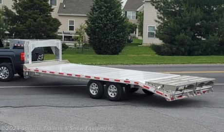 NEW 2024 EBY 20+4 TRADESMAN  GOOSENECK ALUMINUM DECKOVER (EB112) Trailer w/ 50/50 Fold Flat Ramps w/  Aluminum Wheels

## CASH OR CHECK PRICE $21675!!!

15,900#GVWR
3,360# Unladen
12540 # Payload

**Model#GN16K-EB112 4A2MG2523P1023703**

EBY&#39;s 15.9K Gooseneck is a lightweight design that delivers a heavy-duty payload capacity. Engineered to maximize aluminum&#39;s fuel-efficient, low-maintenance characteristics, the 15.9K Gooseneck stands head and shoulders above typical steel trailers, allowing you to haul more and save more. Complete the package with an impressive array of options--spare tire, winches, wheel and axle choices and more!

SPECS:
10 3/8&quot; extruded aluminum main beams
Extruded aluminum floor
Dexter torsion ride axles
Electric brakes (Electric/hydraulic disc and drum available)
30&quot; fold flat ramps
Removable D rings
LED Lighting

**WE ARE YOUR ONE STOP SHOP FOR ALL PENNDOT PAPERWORK, FINANCING &amp; INSPECTIONS WHEN YOU PURCHASE A TRAILER HERE AT SMOUSE&#39;S.**

\*\* FINANCING AVAILABLE FOR THOSE WHO QUALIFY
\*\* FULL SERVICE CENTER TO INCLUDE INSPECTION,REPAIRS &amp; MODIFICATIONS
\*\* WE STOCK TRAILER PARTS AND ACCESSORIES
\*\* NEED A BRAKE CONTROL? WE INSTALL YOUR BREAK CONTROL WHILE WE ARE DOING YOUR PAPERWORK (IF TRUCK IS PREWIRED) ON YOUR NEW TRAILER.
\*\* WE ARE A MEMBER OF COSTARS

\_ **WE ACCEPT CASH-CHECK, MASTERCARD &amp; VISA** \_

\*Price, if shown, does not include government &amp; PENNDOT fees, taxes, dealer document preparation charges or any finance charges (if applicable). FOB Mt Pleasant, Pa
Final actual sales price will vary depending on options or accessories selected.
NOTE: Models with a price of &quot;Request a Quote&quot; are always included in a $0 search, regardless of actual value